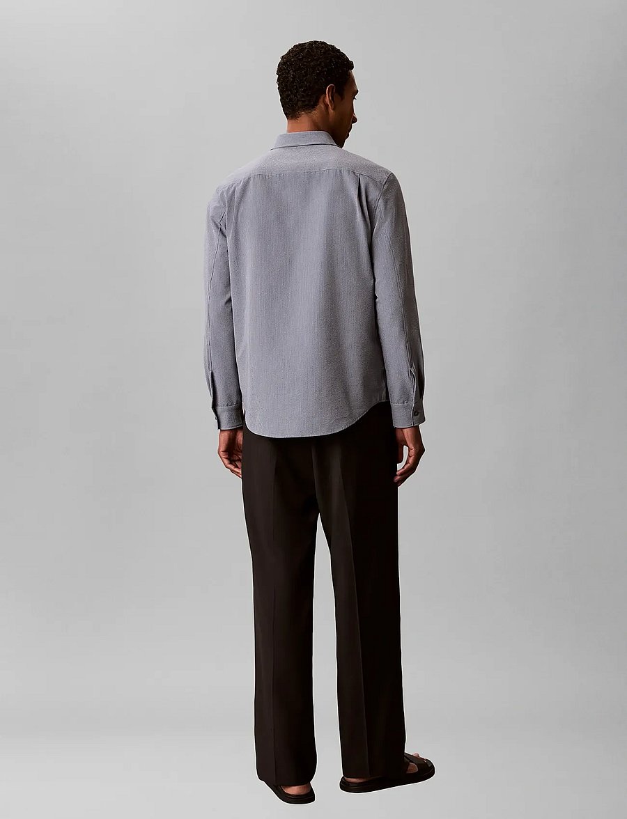 Calvin Klein - LS YD STRIPE SEERSUCKER CLASSIC - freizeithemden - dark denim - 2
