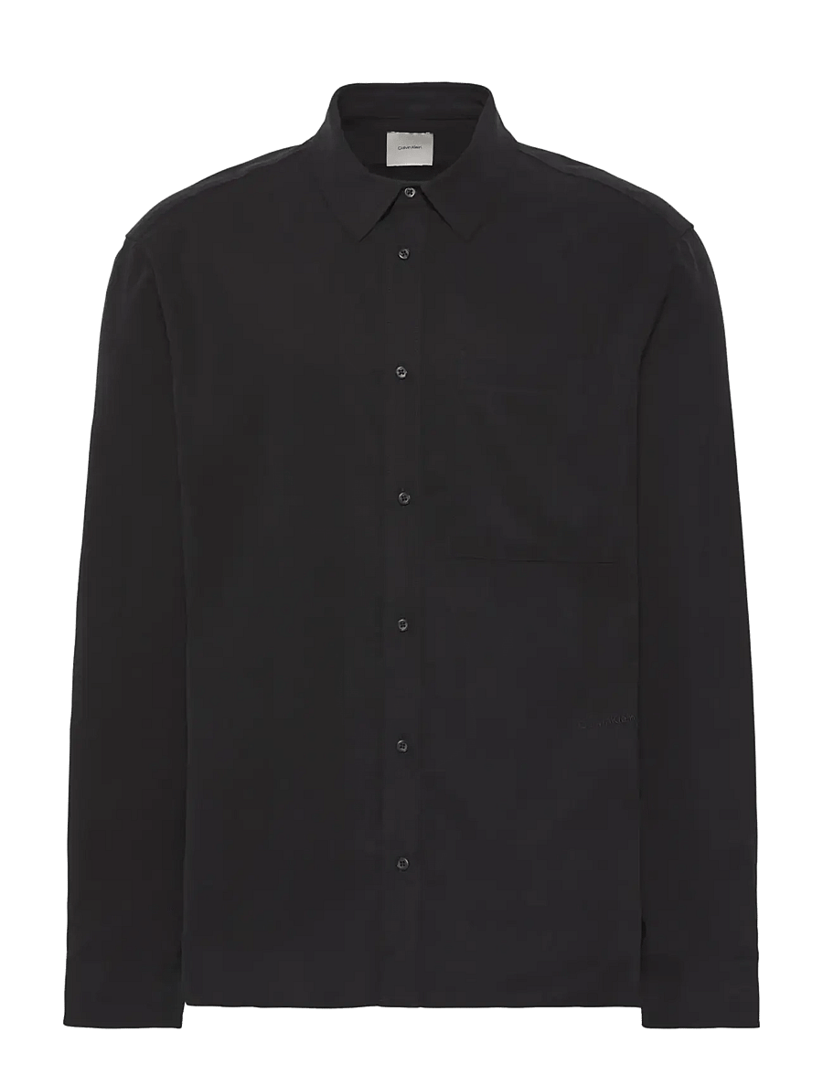 Calvin Klein - LS DRAPEY LYOCELL EASY SHIRT - casual hemden - black - 1