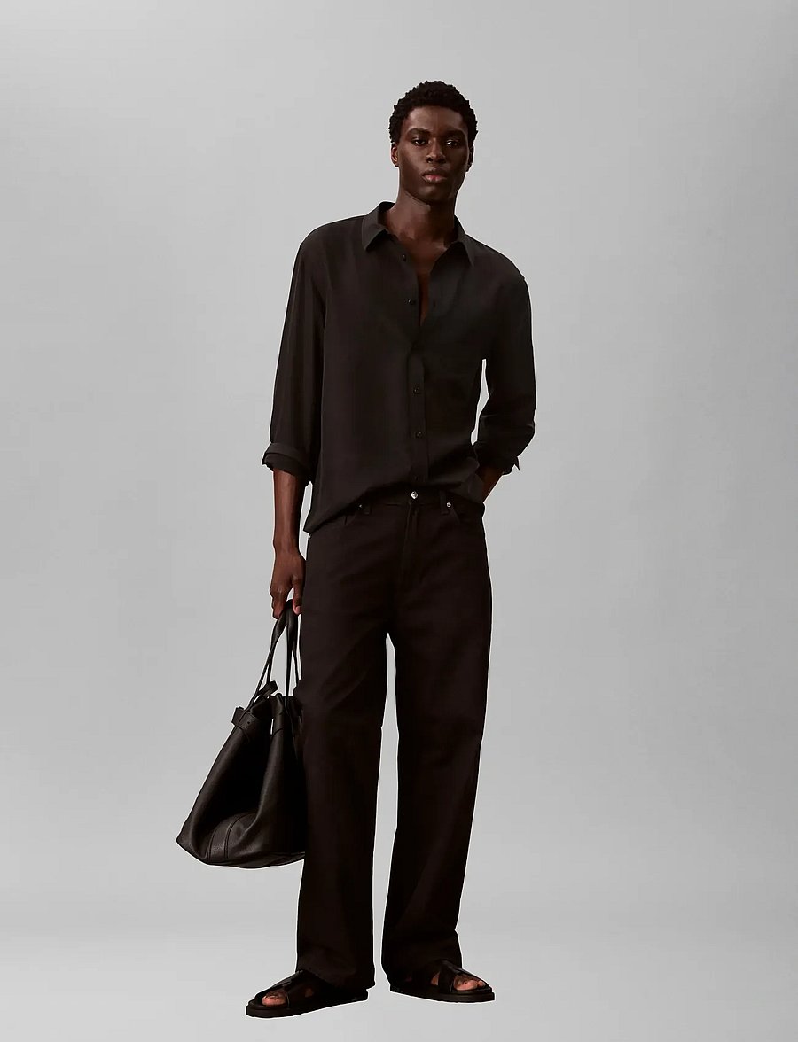 Calvin Klein - LS DRAPEY LYOCELL EASY SHIRT - casual hemden - black - 0