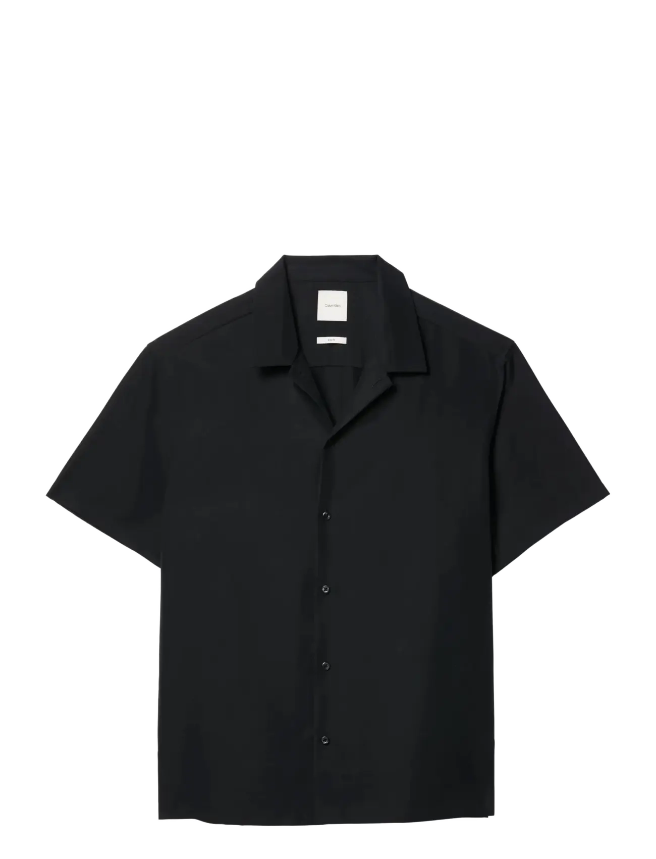 CALVIN KLEIN Ss Camp Collar Drapey Lyocell Ea Schwarz - S - Herren