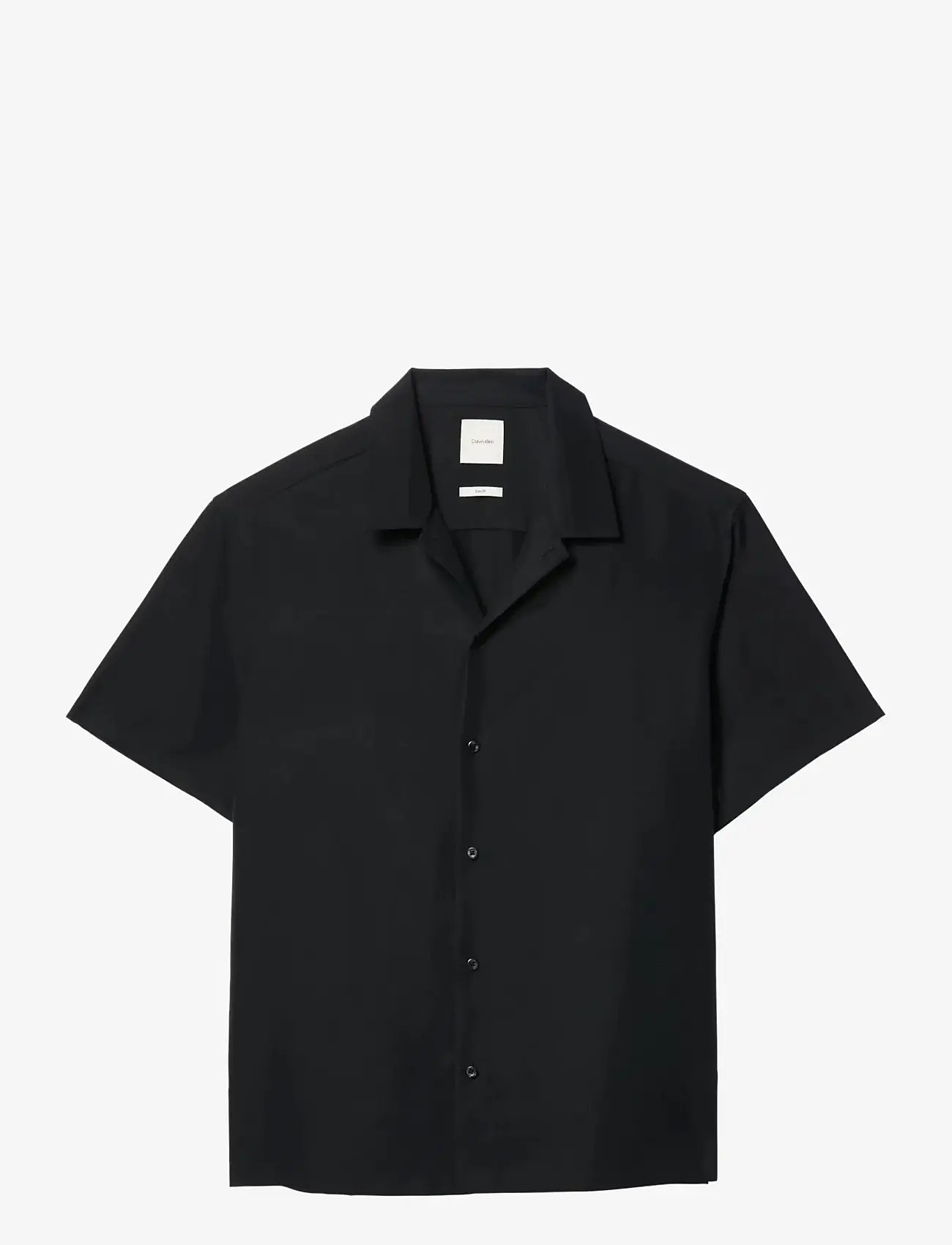 Calvin Klein - SS CAMP COLLAR DRAPEY LYOCELL EA - lühikeste varrukatega särgid - black - 1