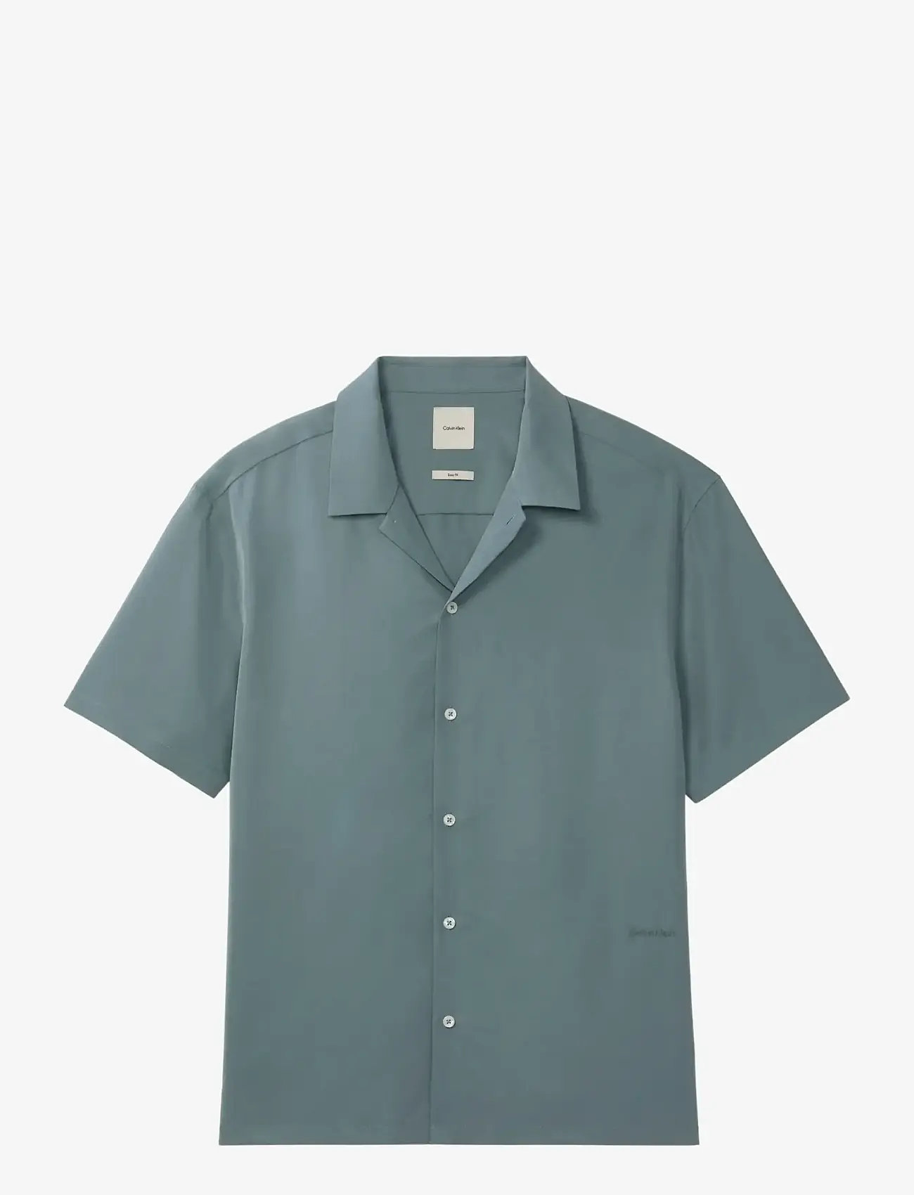 Calvin Klein - SS CAMP COLLAR DRAPEY LYOCELL EA - kortärmade skjortor - frosted spruce - 1