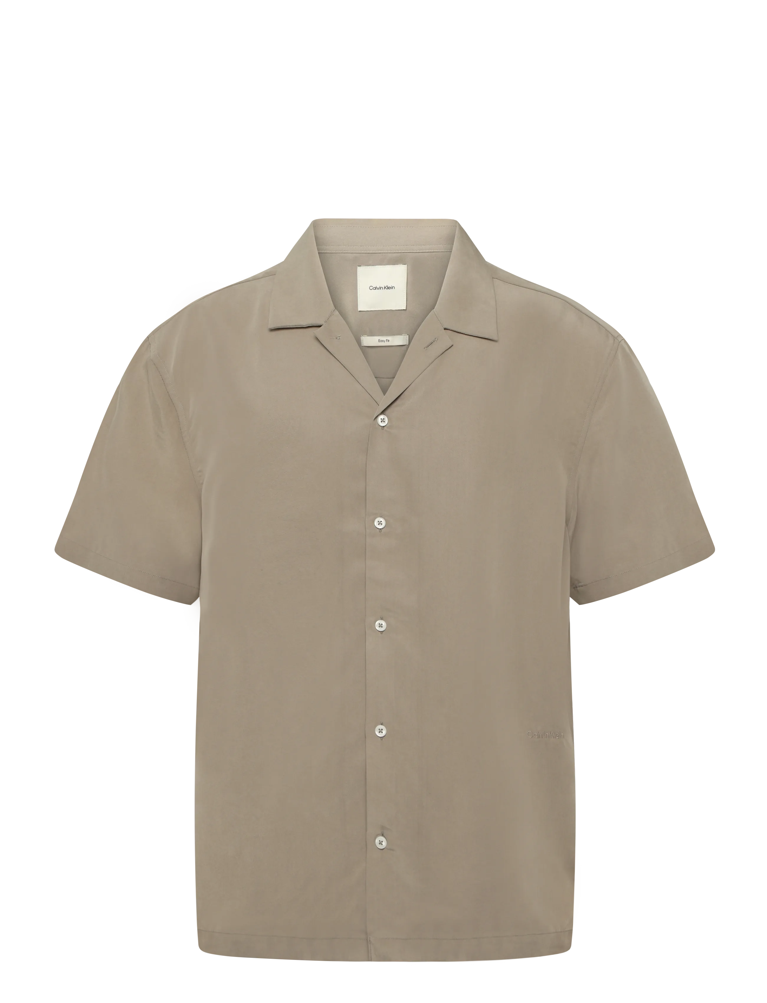 CALVIN KLEIN Ss Camp Collar Drapey Lyocell Ea Beige - XS - Herren