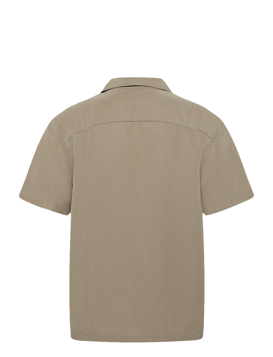 Calvin Klein - SS CAMP COLLAR DRAPEY LYOCELL EA - kurzarmhemden - roasted cashew - 2