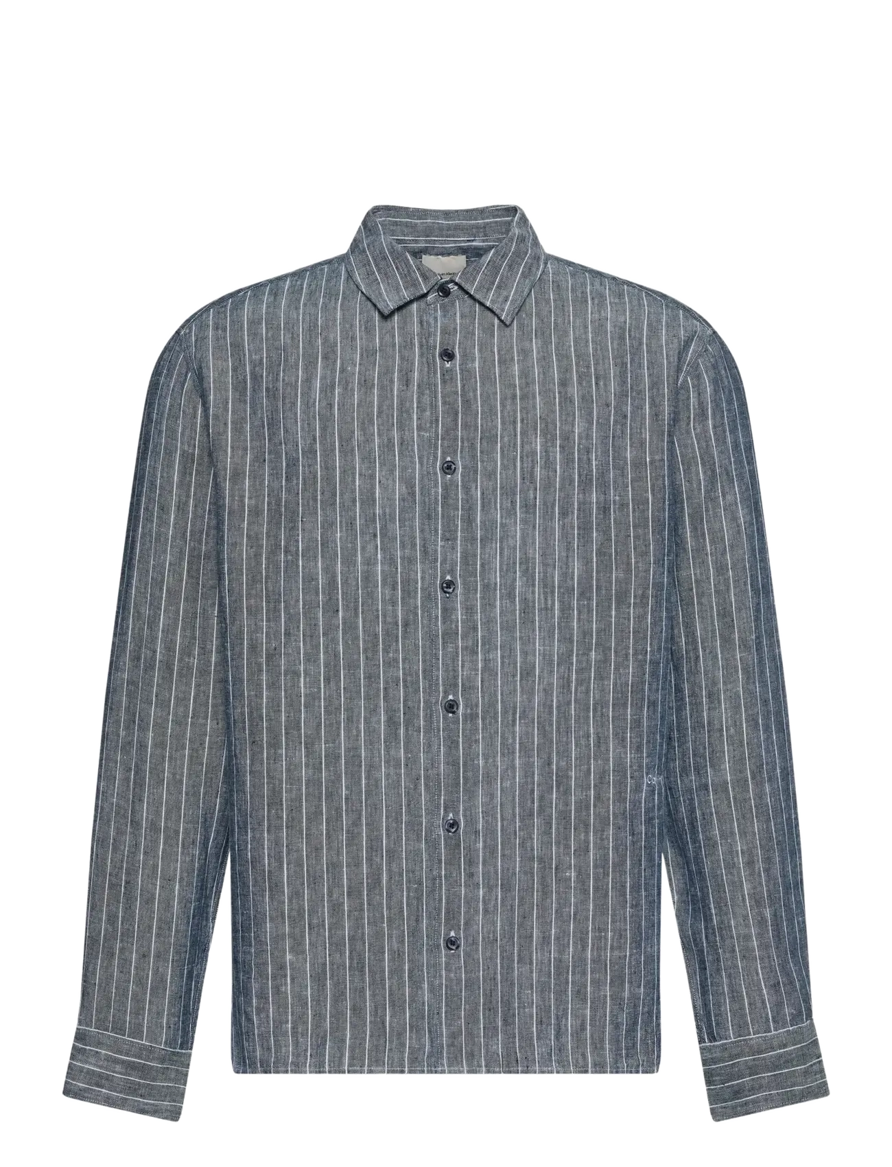 Calvin Klein LS YD PINSTRIPE LINEN CLASSIC SH - Skjorter - NAVY STONE / navy