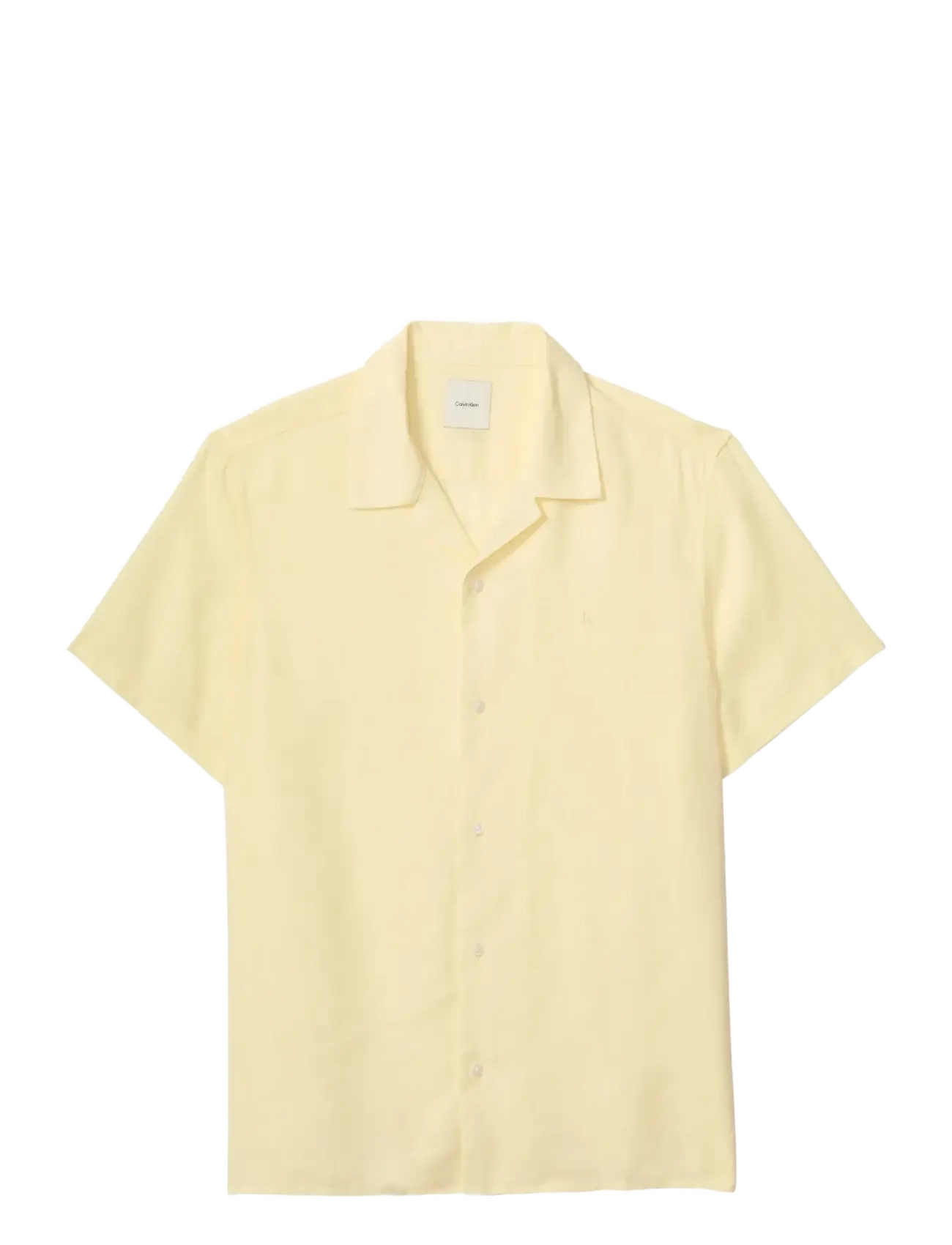 Calvin Klein SS CAMP COLLAR SOLID LINEN CLASS - Skjorter - ANISE FLOWER / yellow