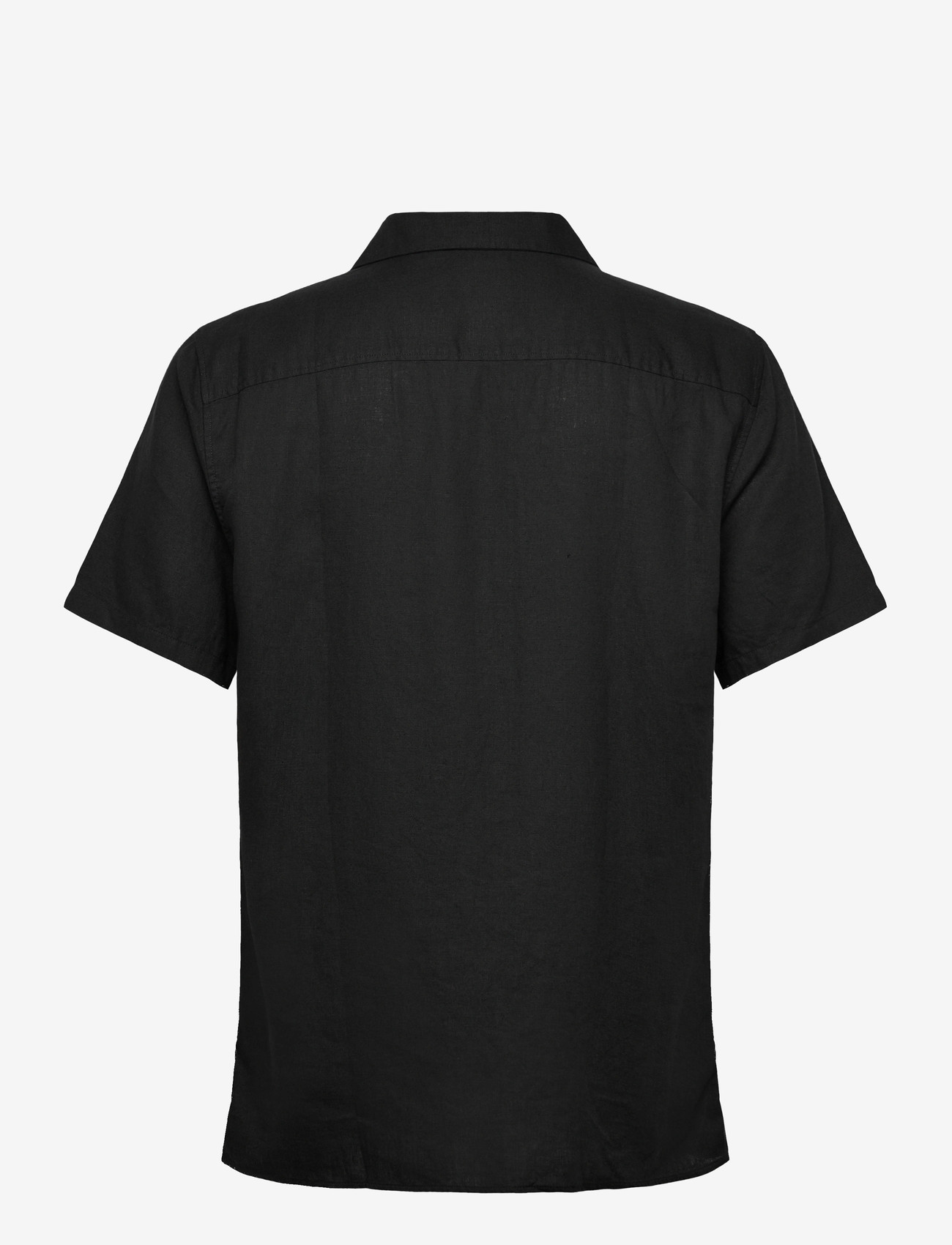 Calvin Klein - SS CAMP COLLAR SOLID LINEN CLASS - kortärmade skjortor - black - 1
