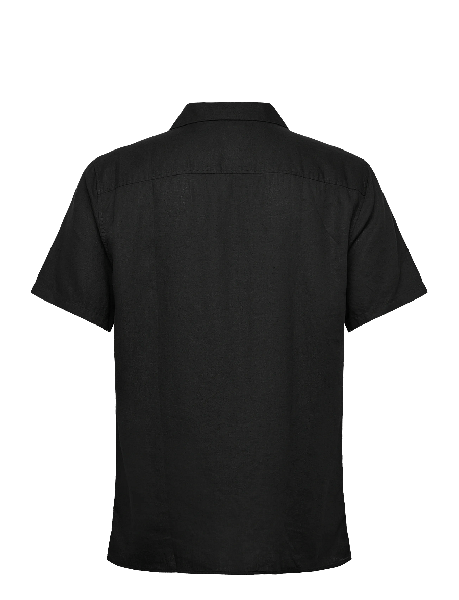 Calvin Klein - SS CAMP COLLAR SOLID LINEN CLASS - kurzarmhemden - black - 2