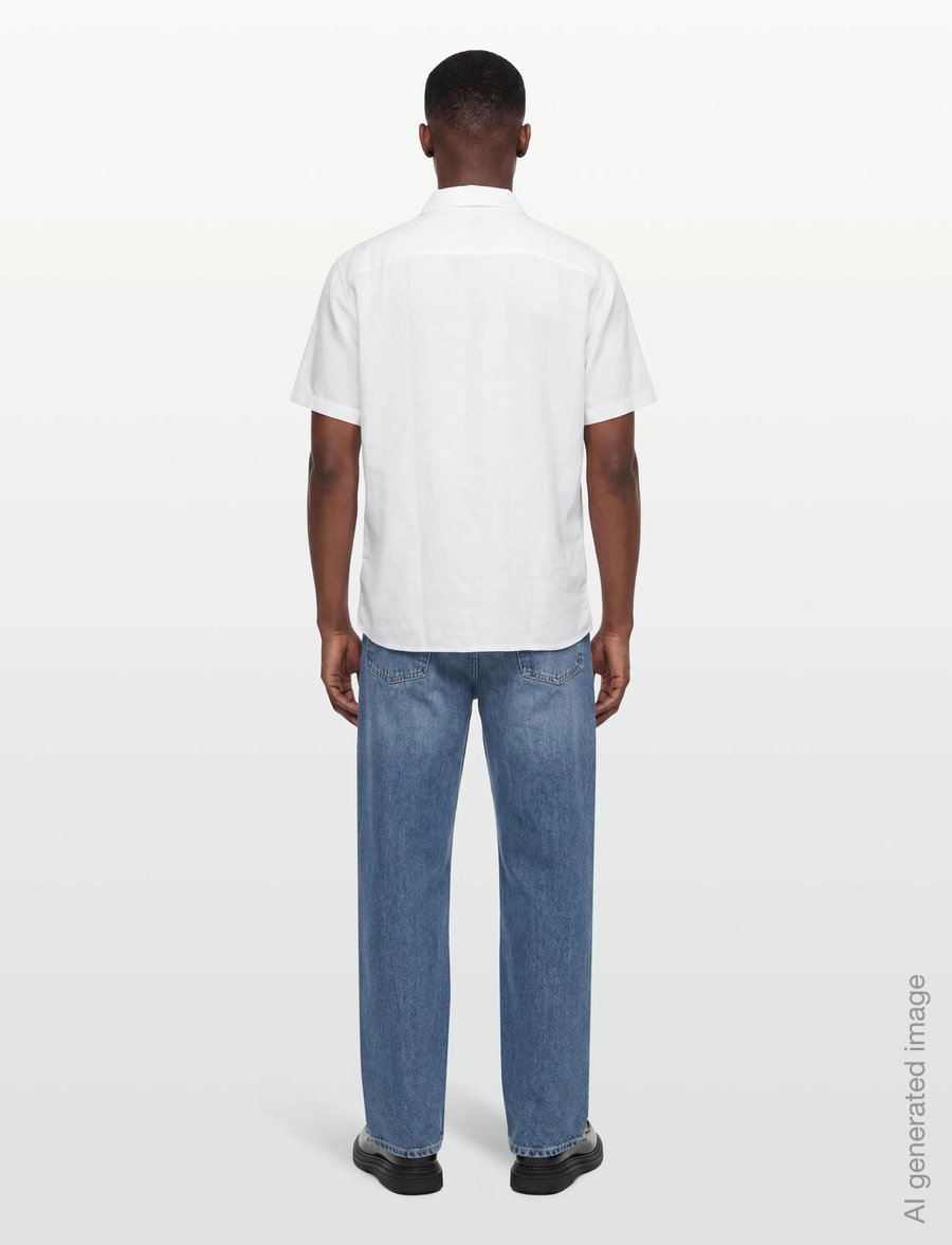 Calvin Klein - SS CAMP COLLAR SOLID LINEN CLASS - lühikeste varrukatega särgid - brilliant white - 4