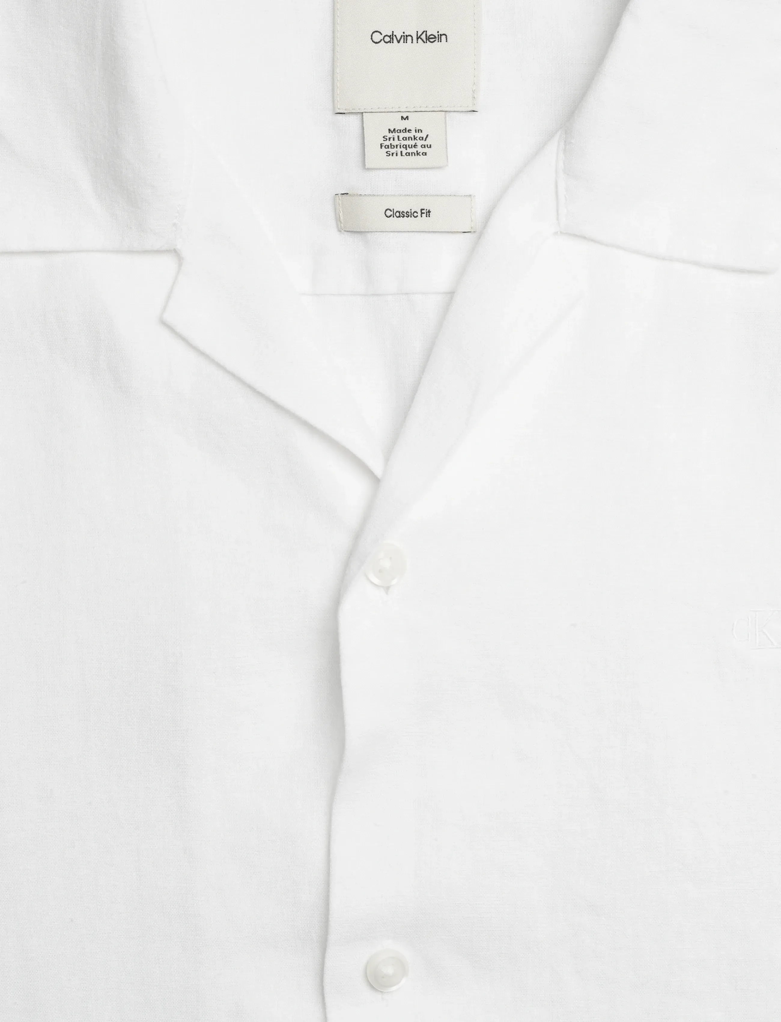 Calvin Klein - SS CAMP COLLAR SOLID LINEN CLASS - lühikeste varrukatega särgid - brilliant white - 5