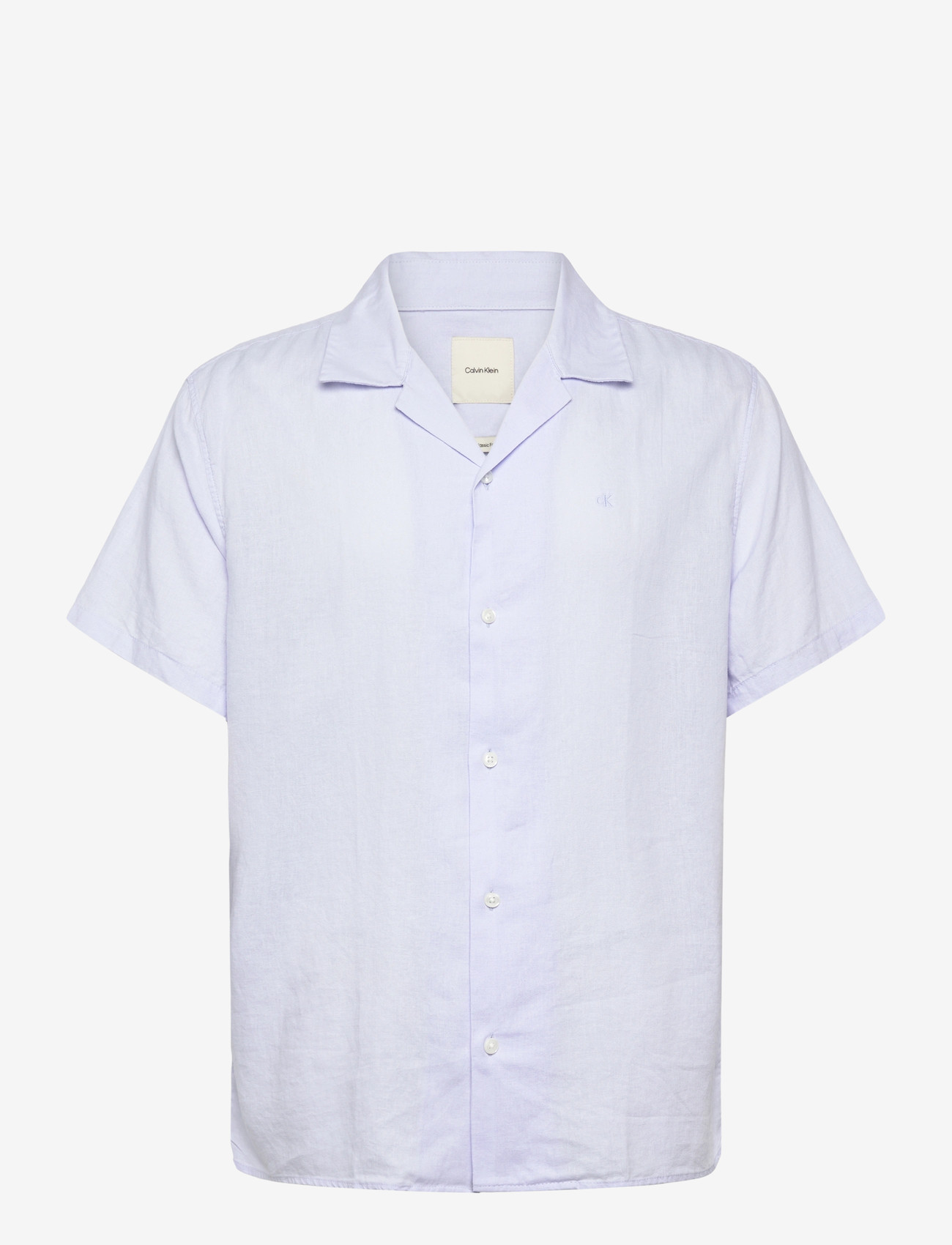 Calvin Klein - SS CAMP COLLAR SOLID LINEN CLASS - kortärmade skjortor - heavenly iris - 1