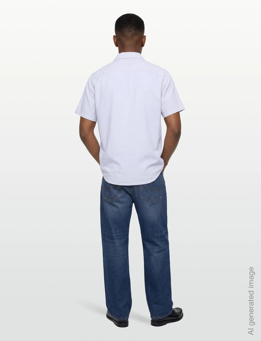 Calvin Klein - SS CAMP COLLAR SOLID LINEN CLASS - kortärmade skjortor - heavenly iris - 4
