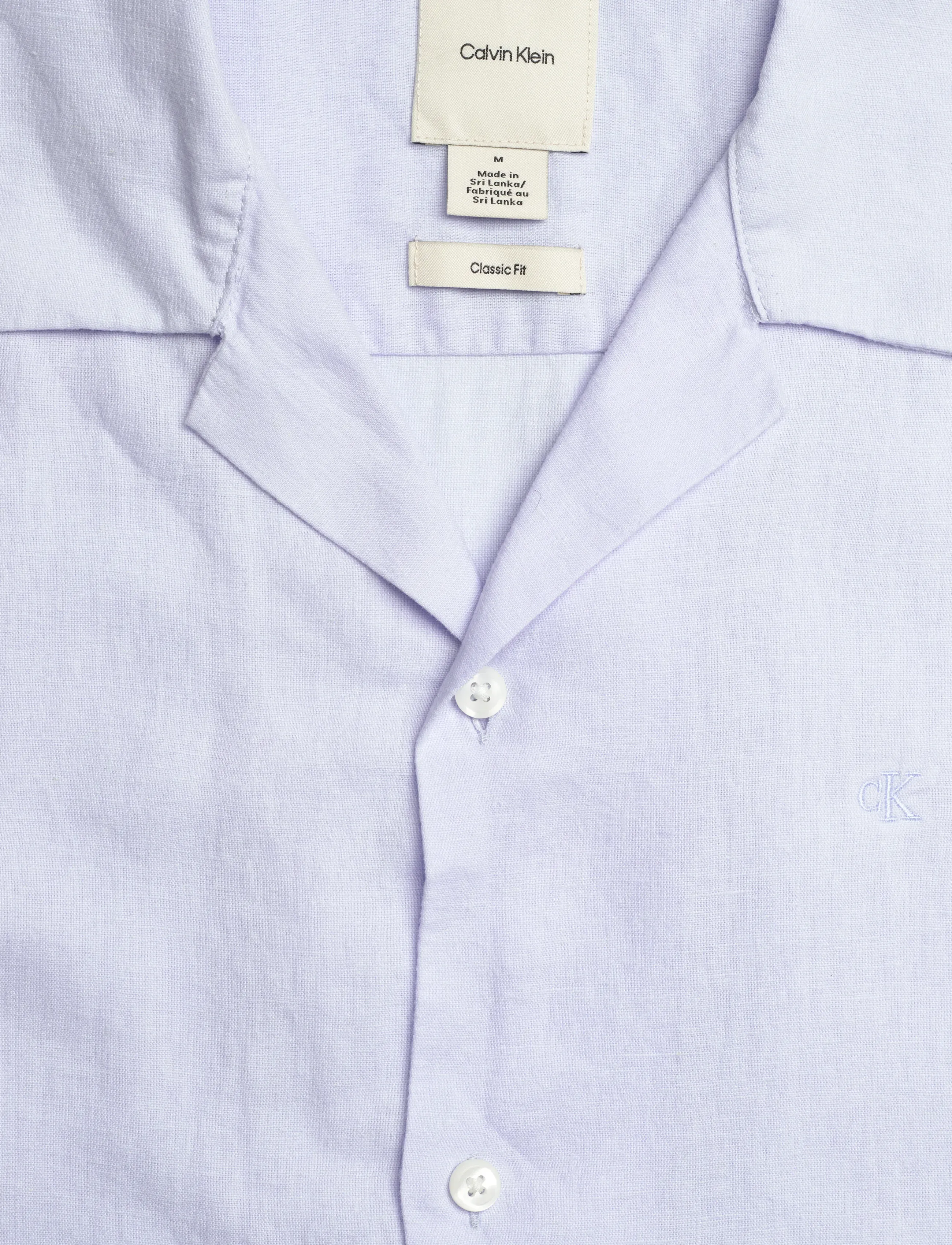 Calvin Klein - SS CAMP COLLAR SOLID LINEN CLASS - kurzarmhemden - heavenly iris - 5