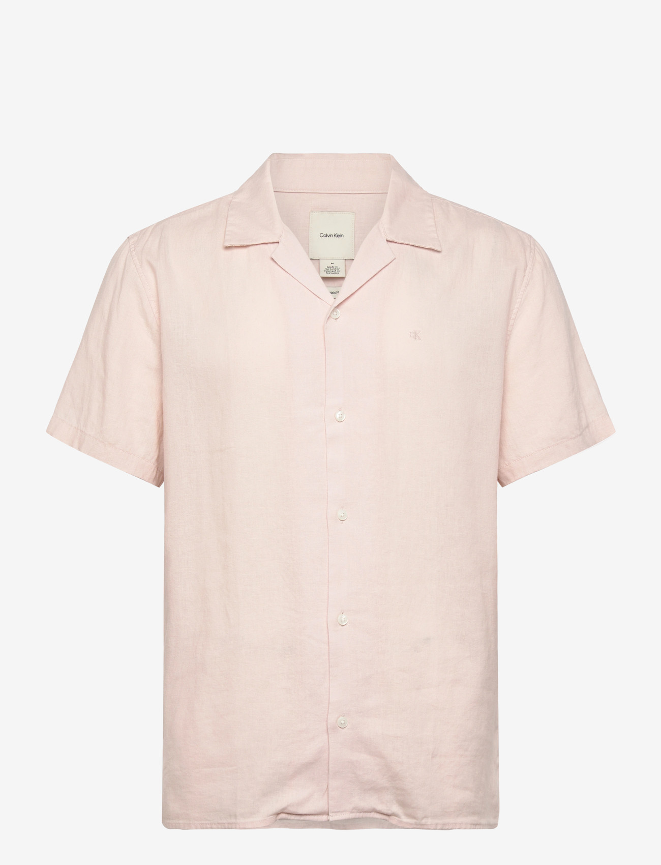 Calvin Klein - SS CAMP COLLAR SOLID LINEN CLASS - kortærmede skjorter - prairie peach - 1
