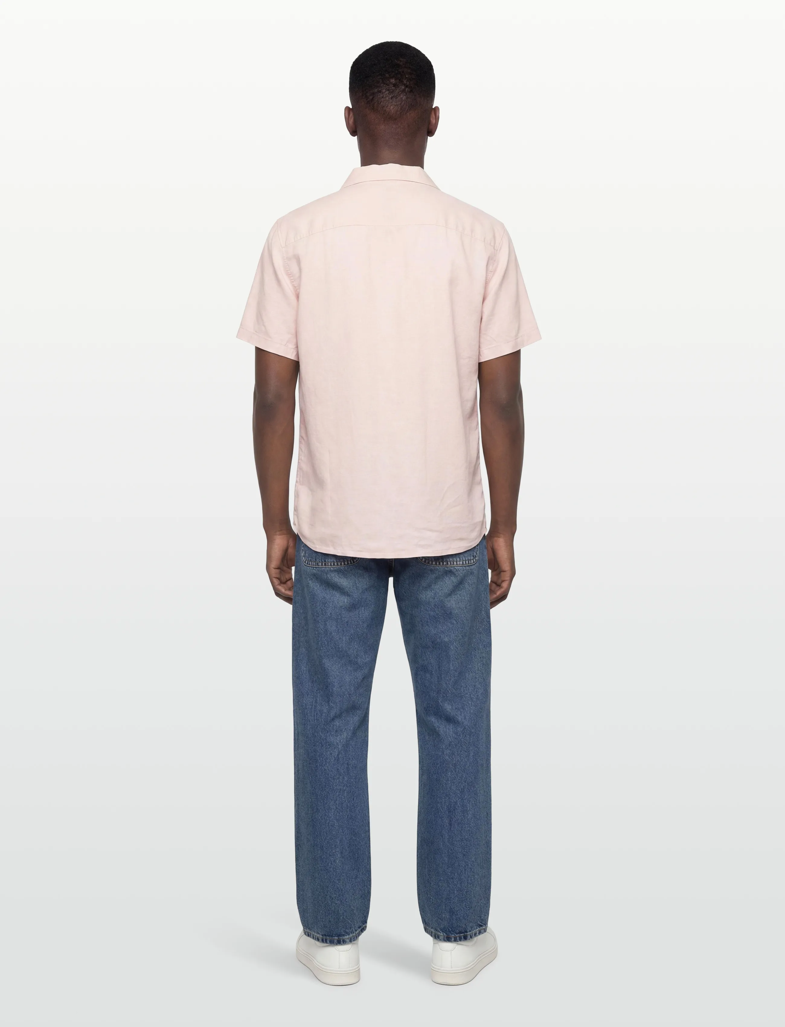 Calvin Klein - SS CAMP COLLAR SOLID LINEN CLASS - kurzarmhemden - prairie peach - 4