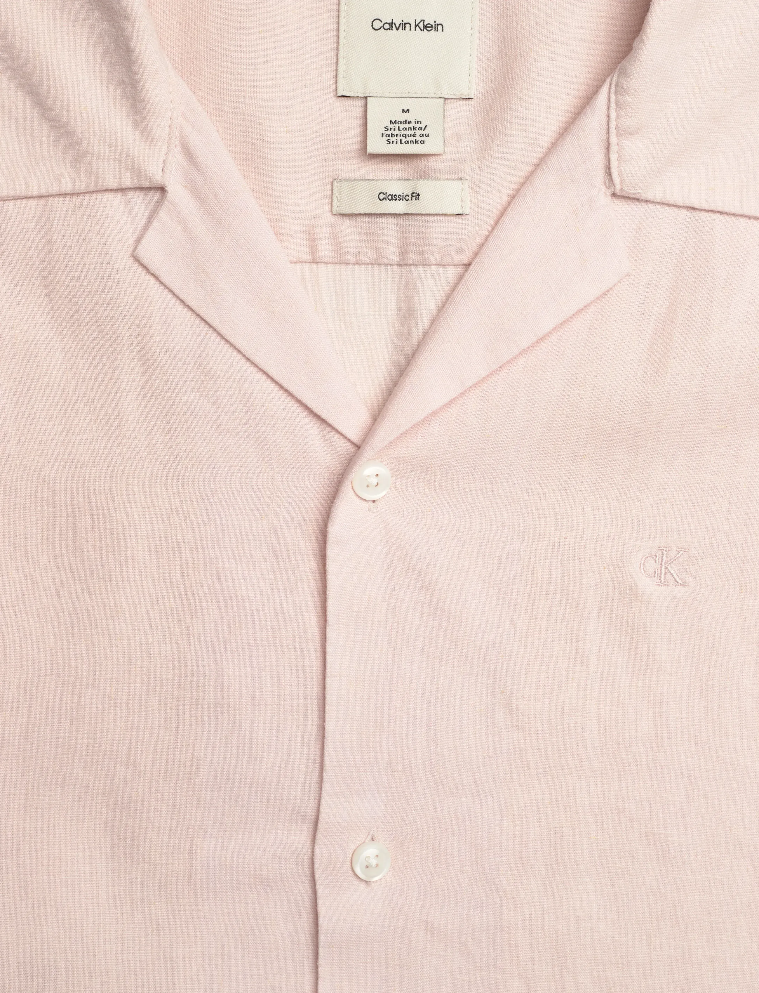 Calvin Klein - SS CAMP COLLAR SOLID LINEN CLASS - kurzarmhemden - prairie peach - 5