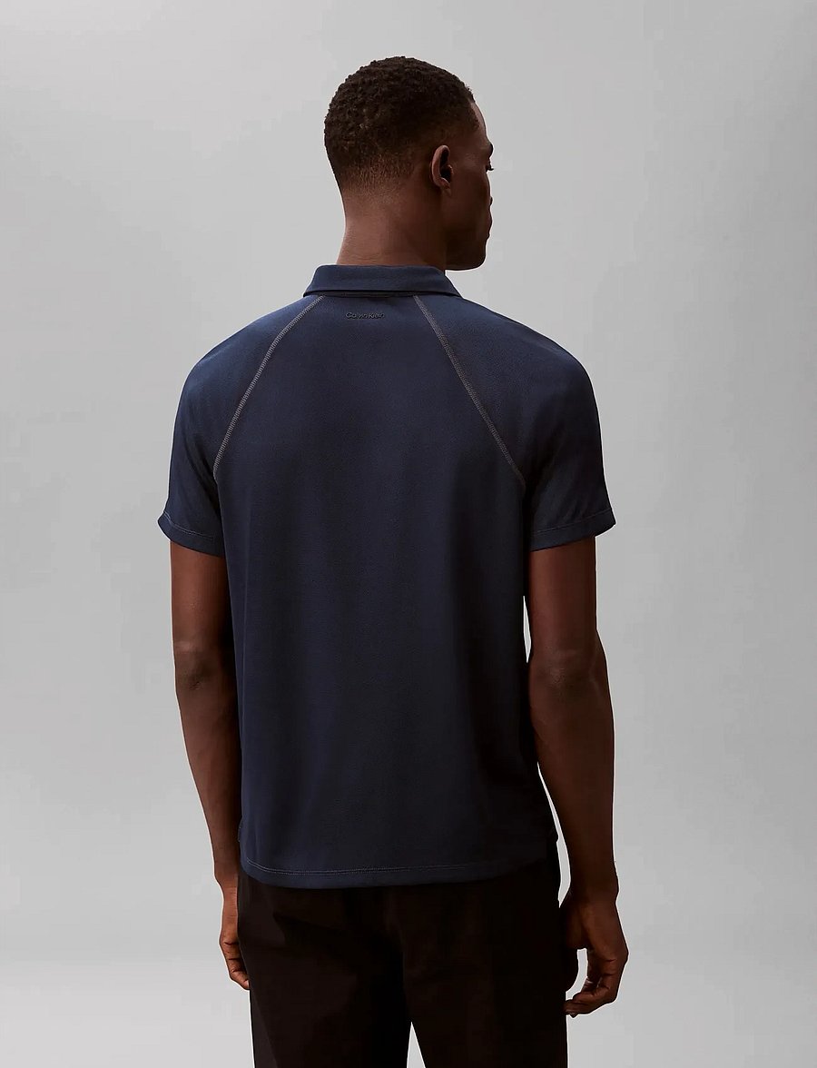 Calvin Klein - SS SLIM STRETCH MESH PIQUE POLO - kortärmade pikéer - dark sapphire - 2