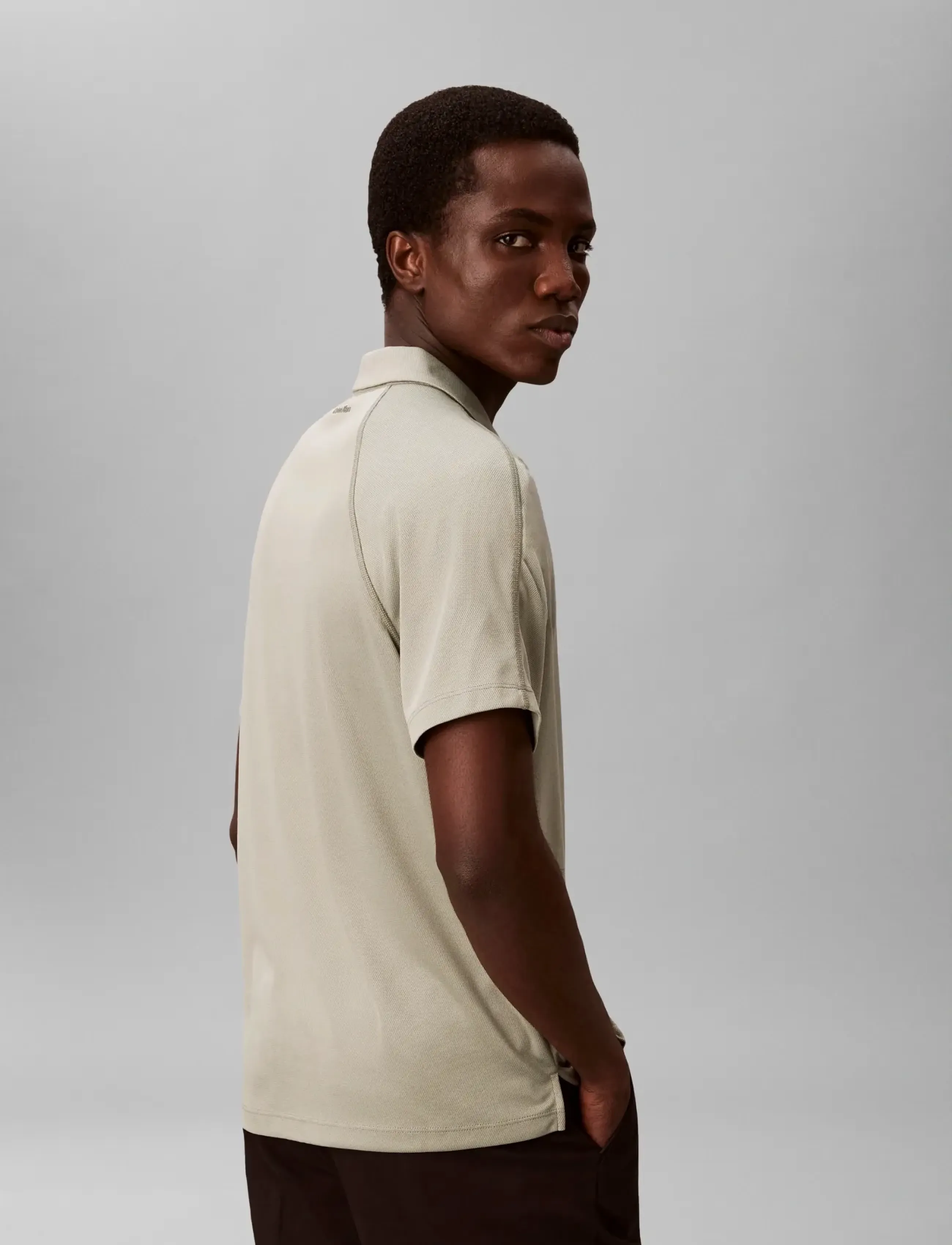 Calvin Klein - SS SLIM STRETCH MESH PIQUE POLO - kurzärmelig - shadow - 2