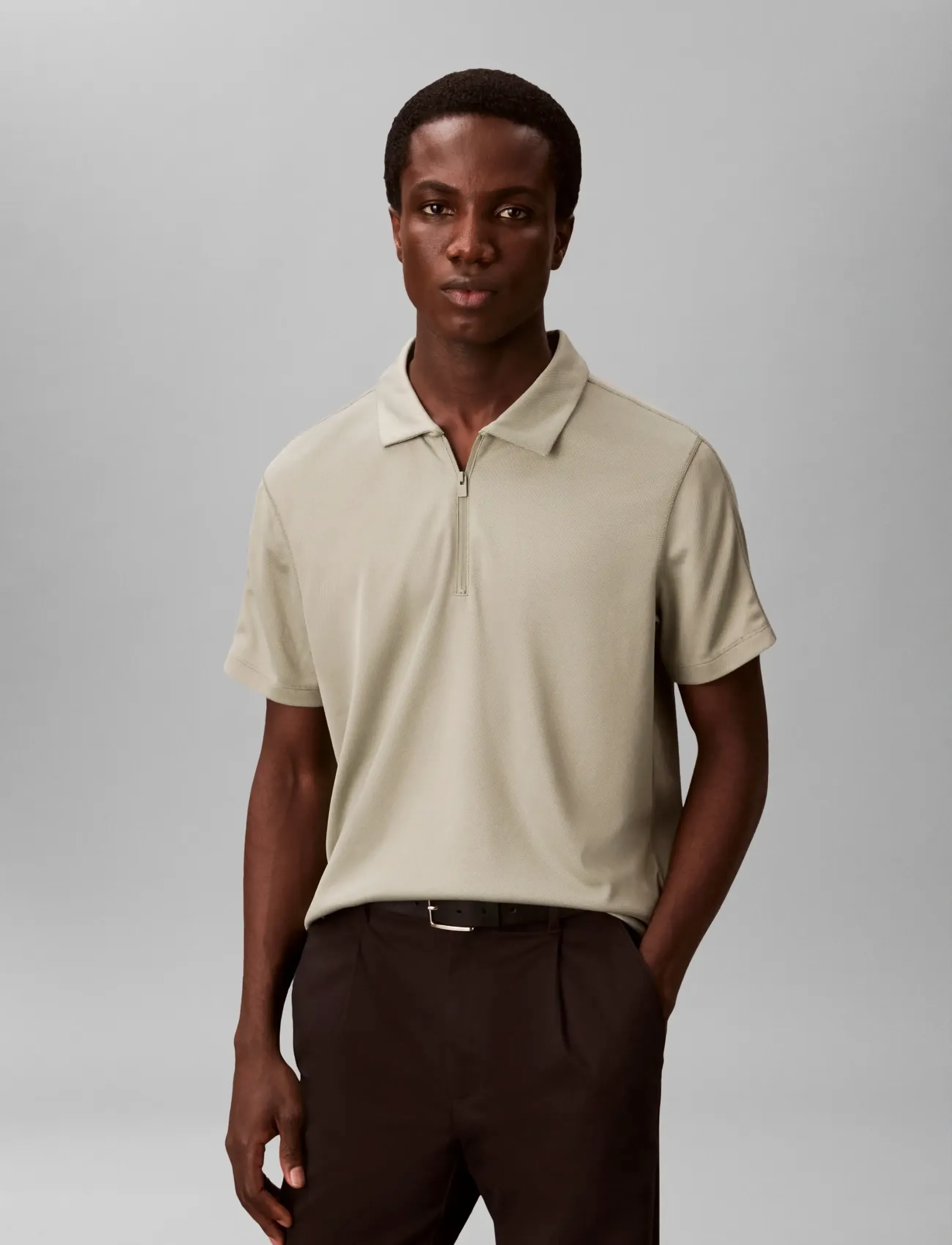 Calvin Klein - SS SLIM STRETCH MESH PIQUE POLO - kurzärmelig - shadow - 3