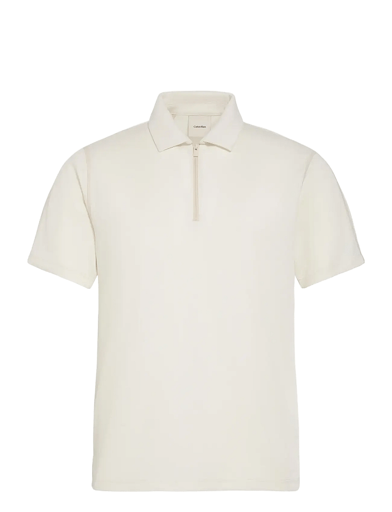 Calvin Klein - SS SLIM STRETCH MESH PIQUE POLO - kurzärmelig - tofu - 1