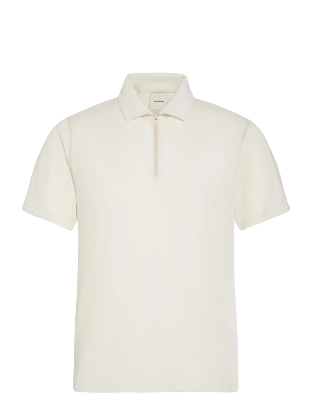 Calvin Klein SS SLIM STRETCH MESH PIQUE POLO - Pikeepaidat - TOFU / cream
