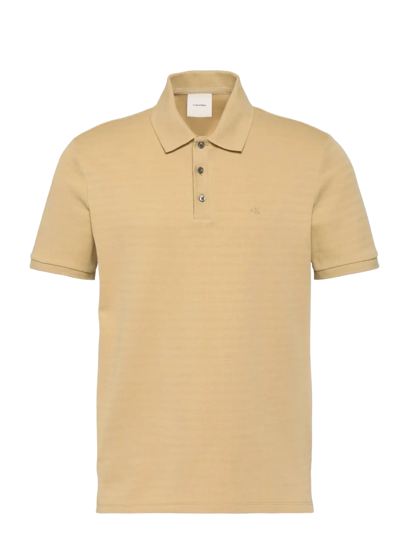 Calvin Klein SS TONAL STRIPE POLO - Calvin Klein - ANTELOPE / beige