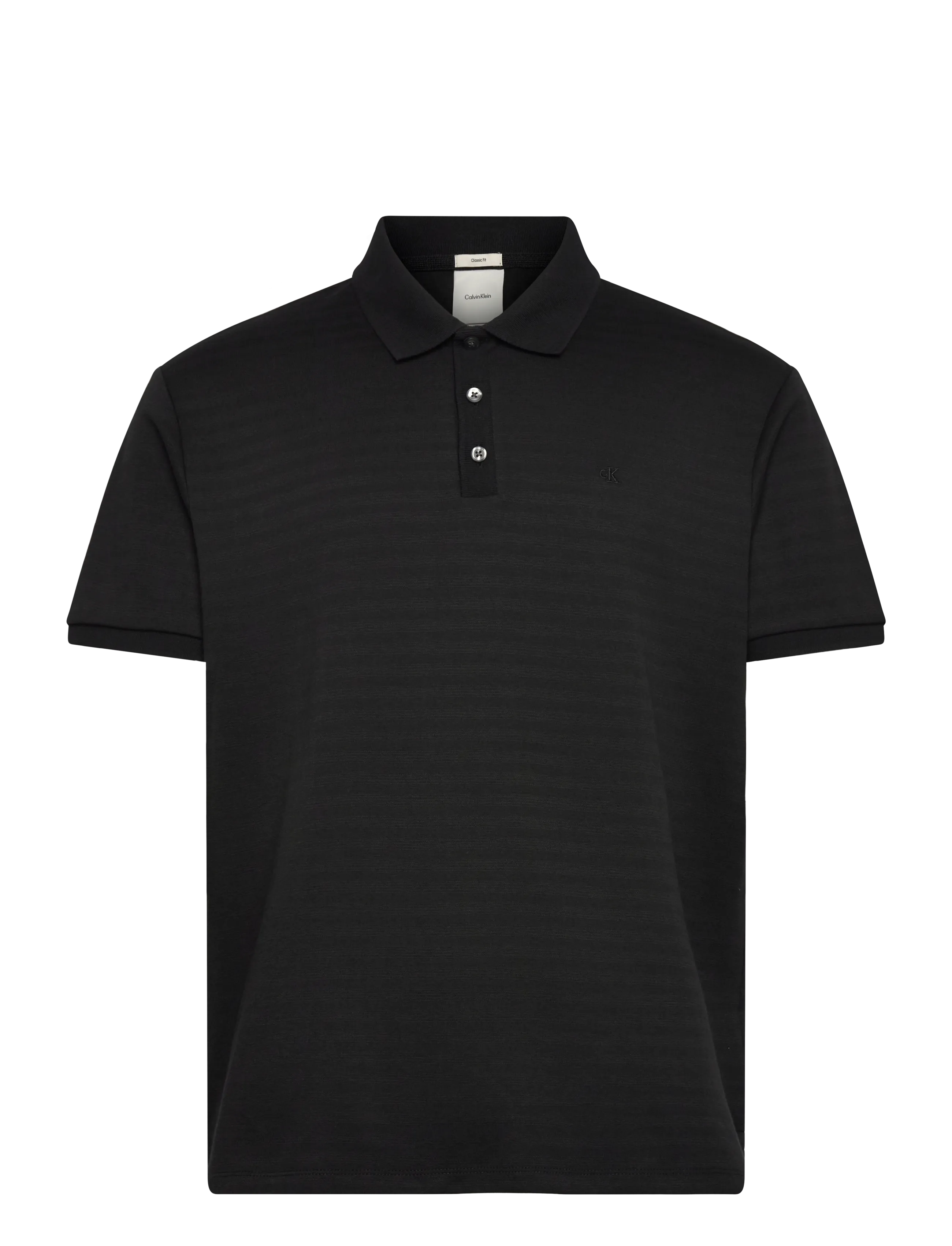 Calvin Klein SS TONAL STRIPE POLO - Poloer - BLACK / black