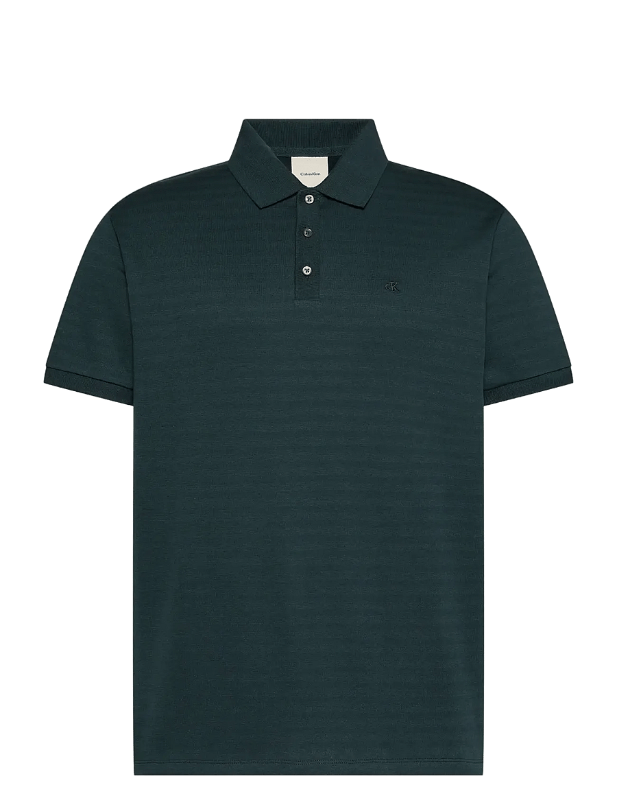 Calvin Klein - SS TONAL STRIPE POLO - kortärmade pikéer - nearly navy - 0