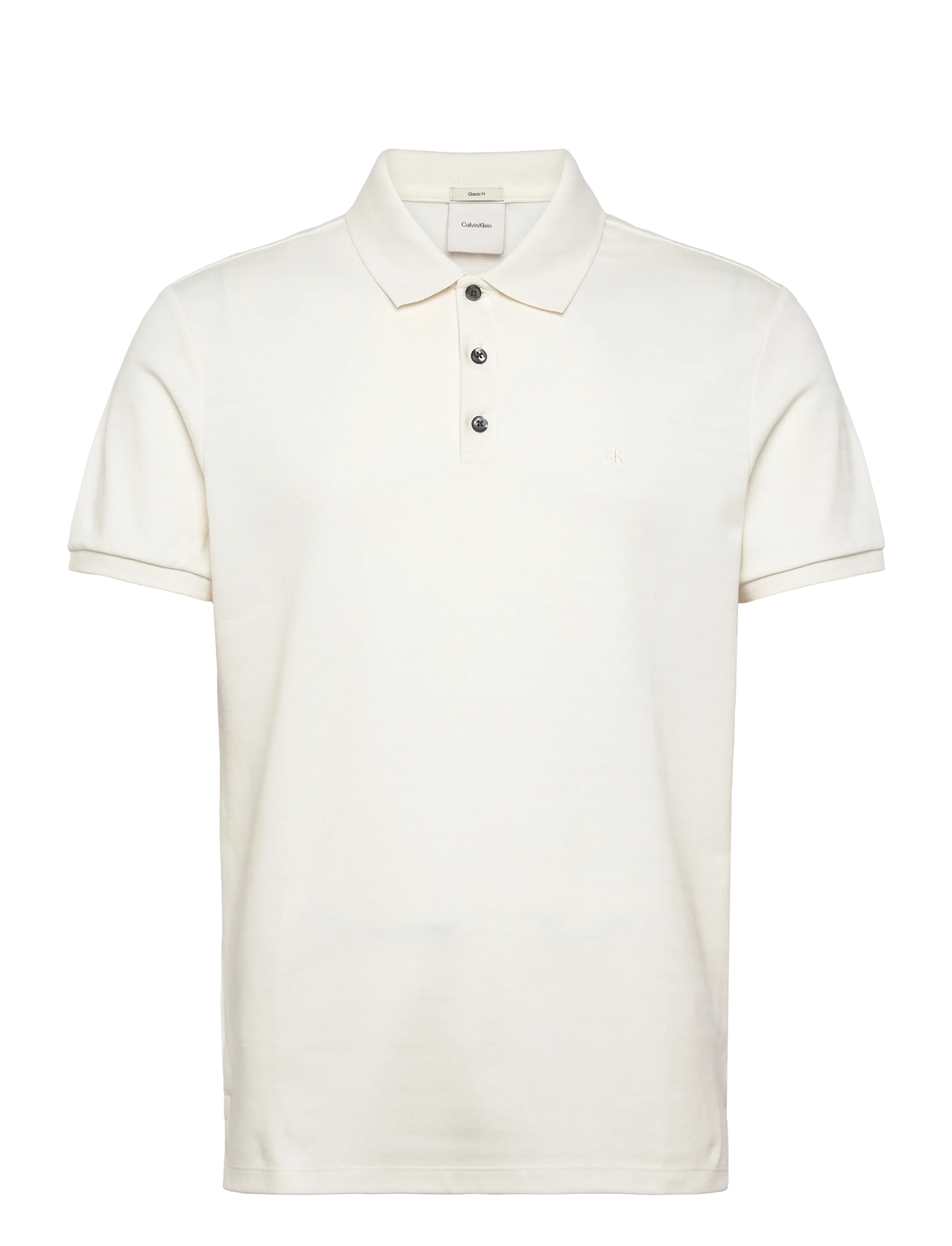 Calvin Klein SS TONAL STRIPE POLO - Poloer - TOFU / cream