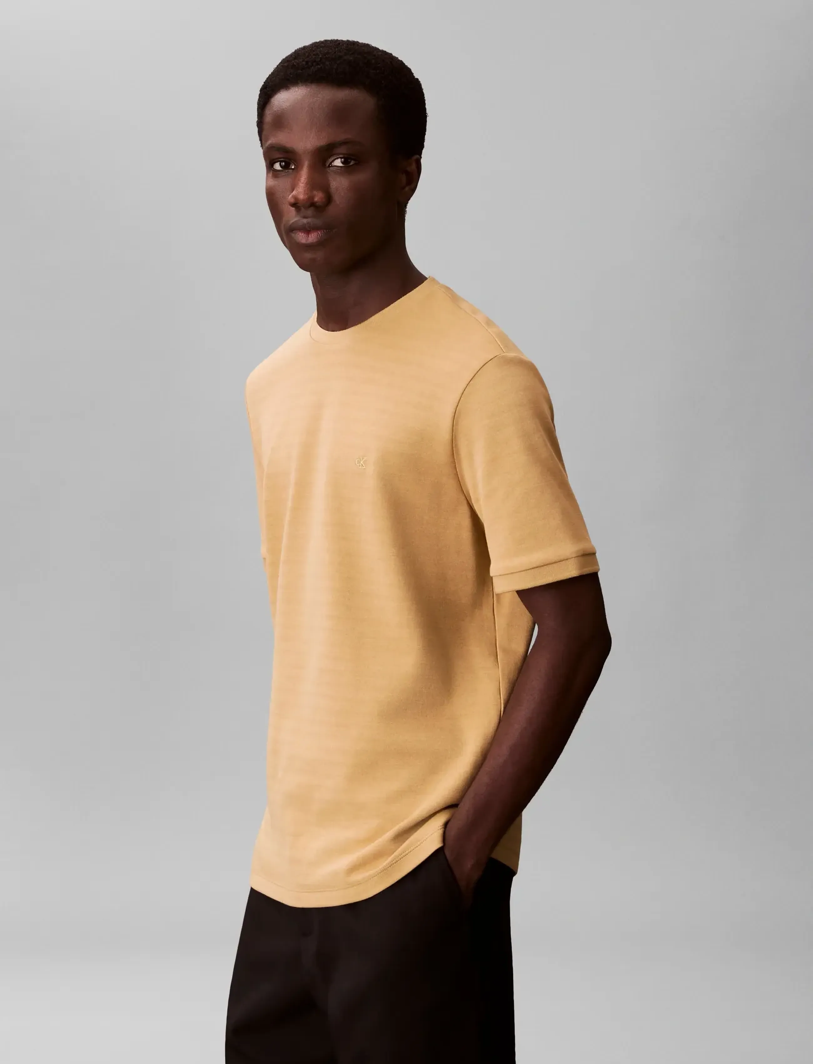 Calvin Klein - SS TONAL STRIPE CREWNK TEE - kortærmede t-shirts - antelope - 4
