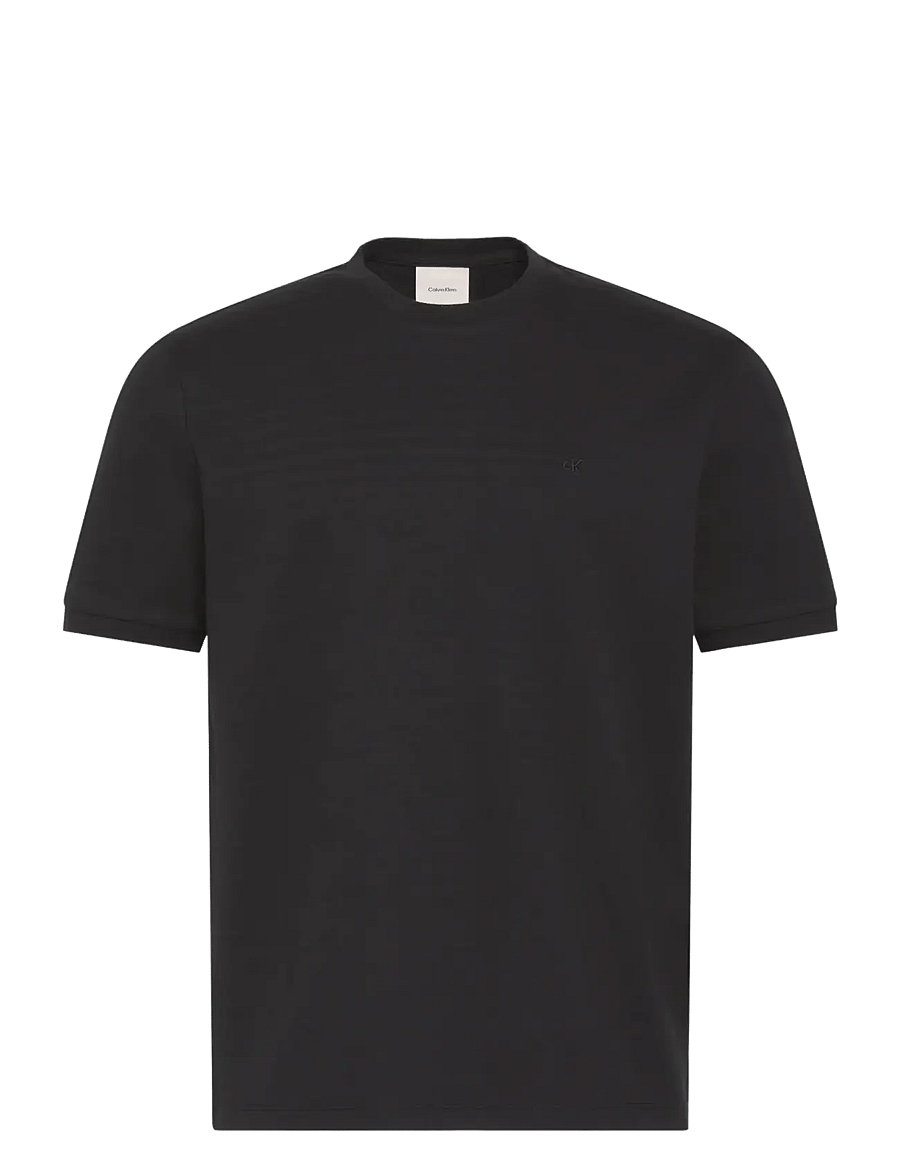 Calvin Klein - SS TONAL STRIPE CREWNK TEE - kurzärmelige t-shirts - black - 1