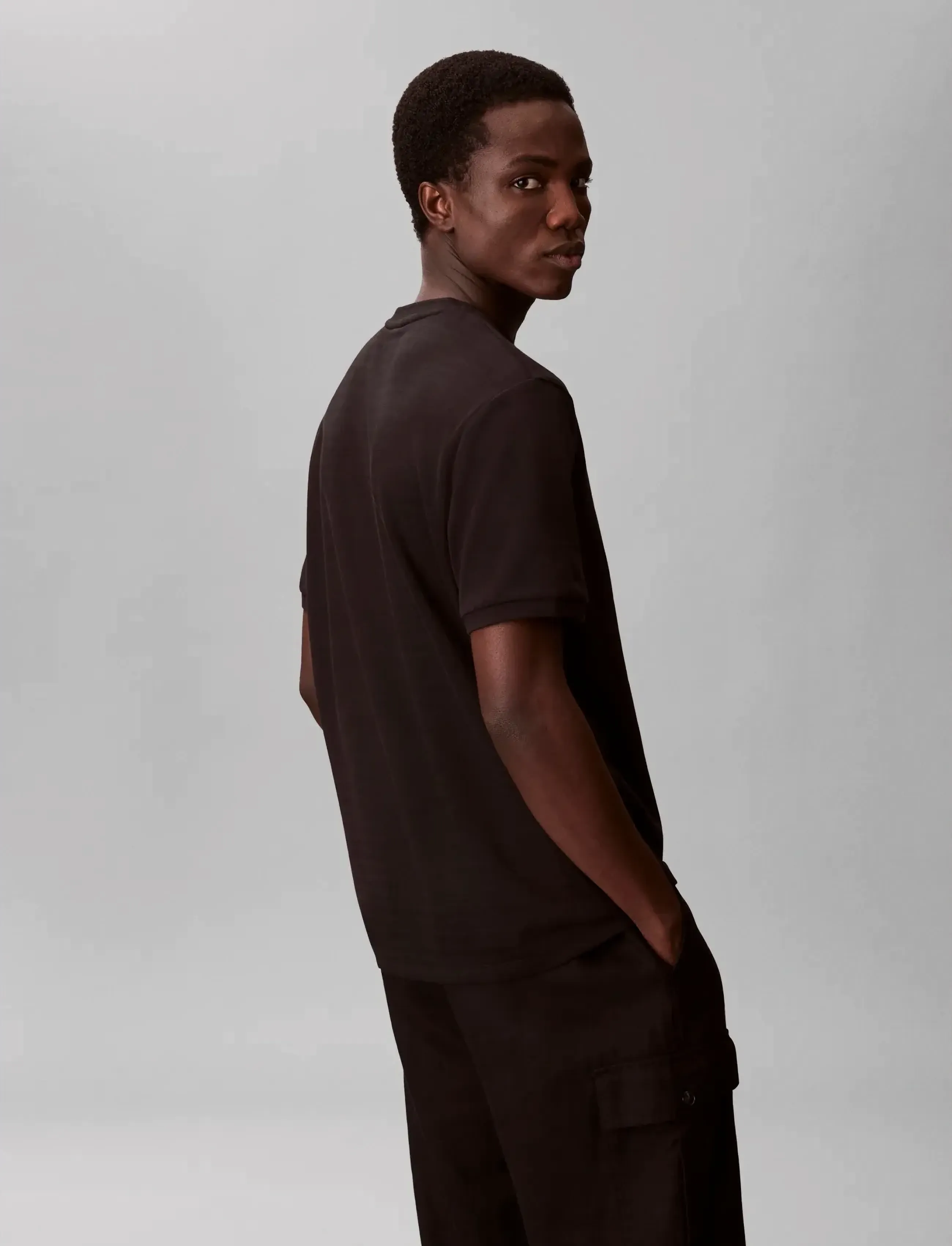 Calvin Klein - SS TONAL STRIPE CREWNK TEE - kortærmede t-shirts - black - 2