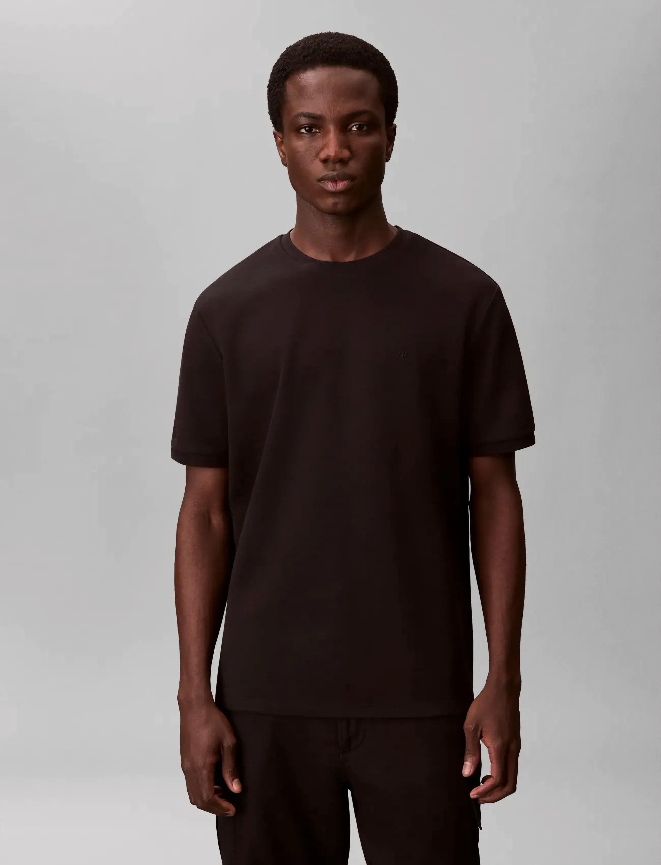 Calvin Klein - SS TONAL STRIPE CREWNK TEE - kortærmede t-shirts - black - 3