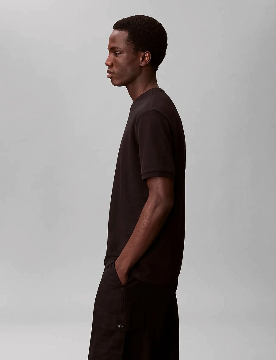 Calvin Klein - SS TONAL STRIPE CREWNK TEE - kurzärmelige t-shirts - black - 4