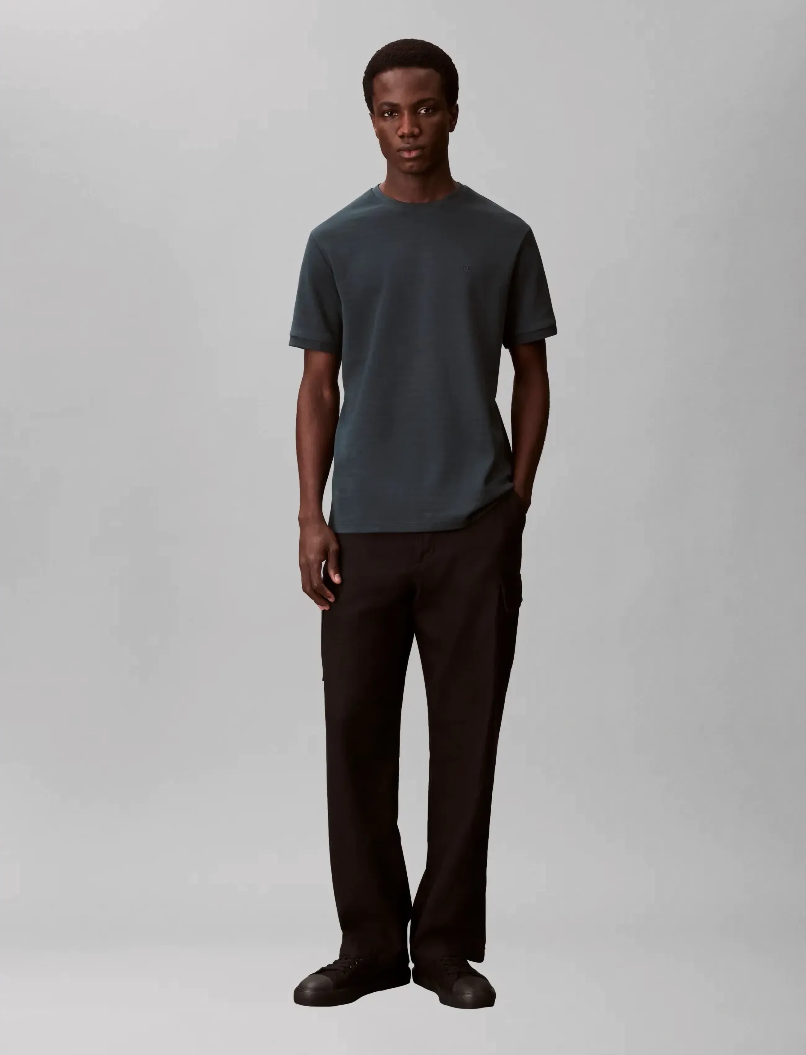 Calvin Klein - SS TONAL STRIPE CREWNK TEE - lühikeste varrukatega t-särgid - nearly navy - 0