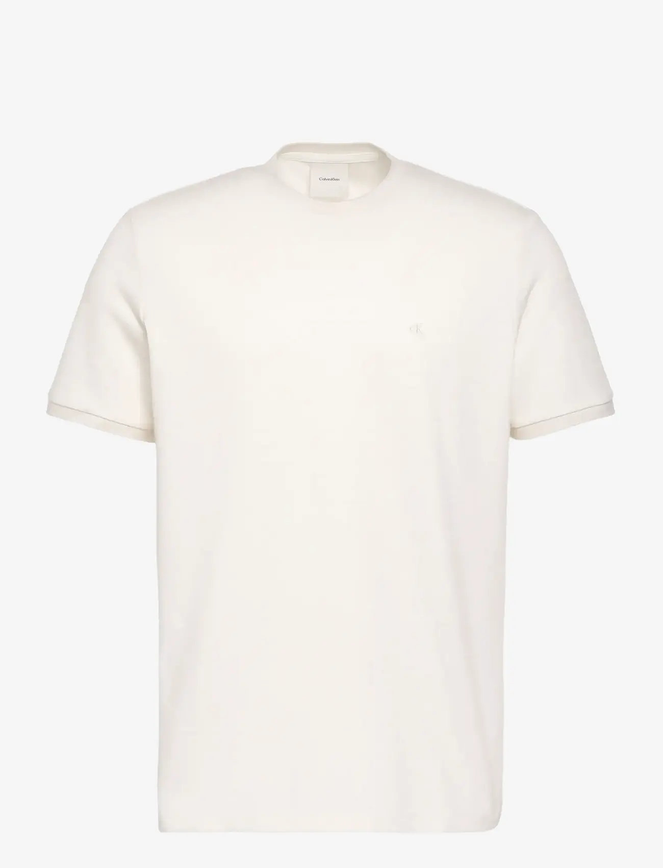 Calvin Klein - SS TONAL STRIPE CREWNK TEE - kortärmade t-shirts - tofu - 1
