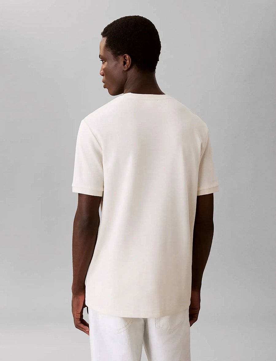 Calvin Klein - SS TONAL STRIPE CREWNK TEE - kurzärmelige t-shirts - tofu - 2