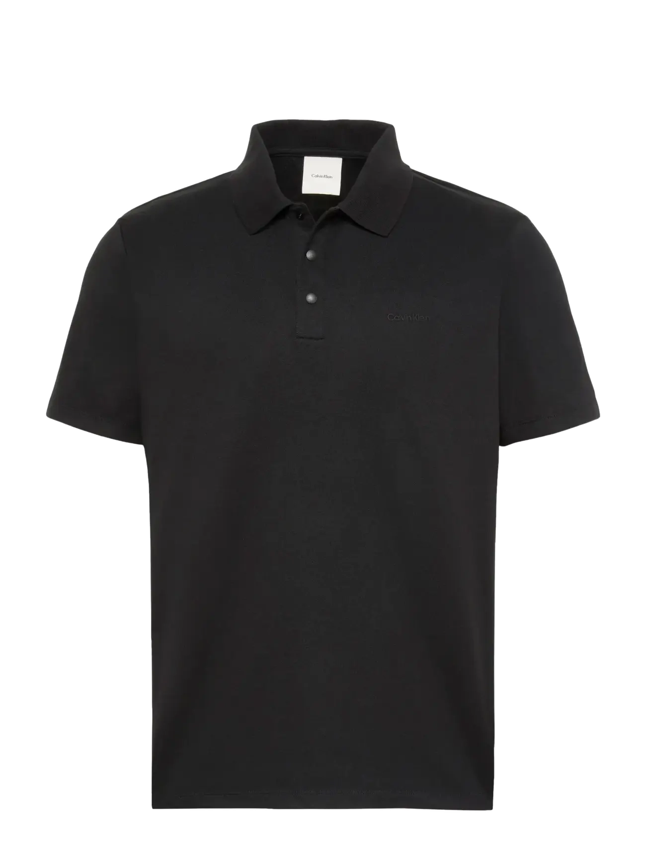 Calvin Klein SS TECH INTERLOCK POLO - Calvin Klein - BLACK / black