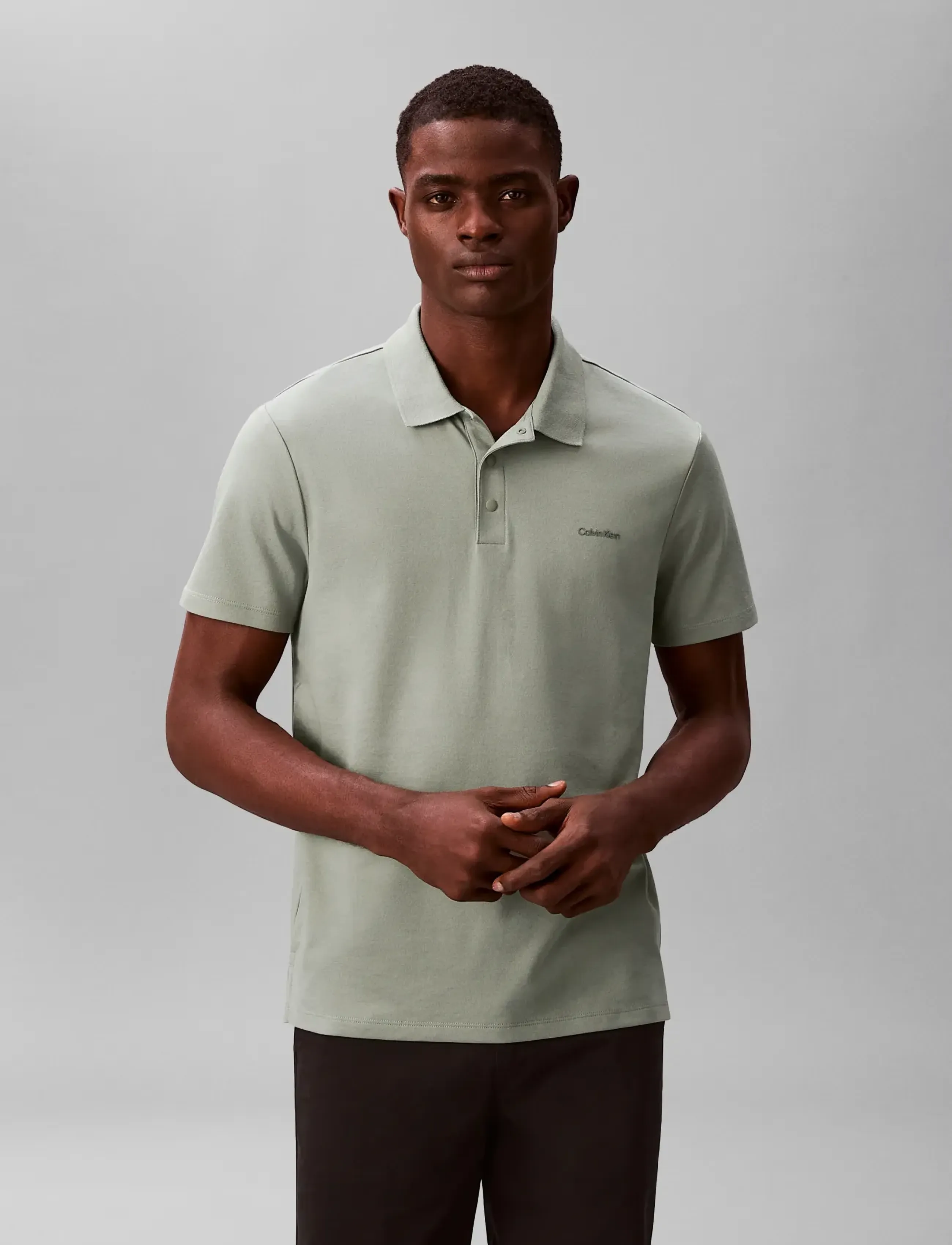 Calvin Klein SS TECH BIRDSEYE INTERLOCK POLO - Shop by occasion - SHADOW / grey