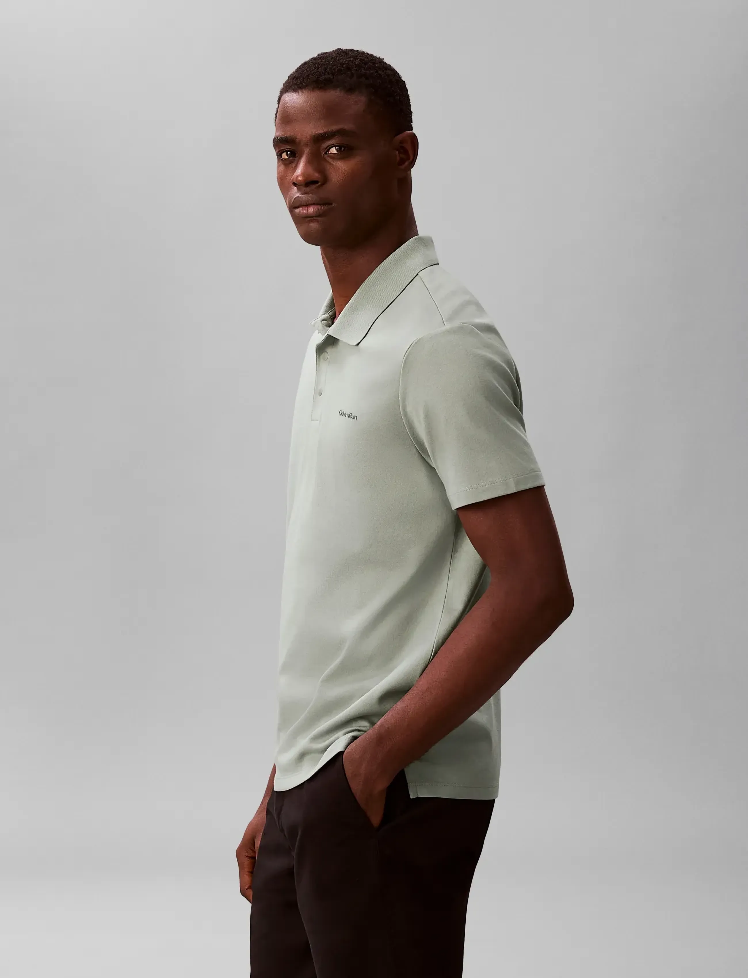 Calvin Klein - SS TECH INTERLOCK POLO - kortärmade pikéer - shadow - 4