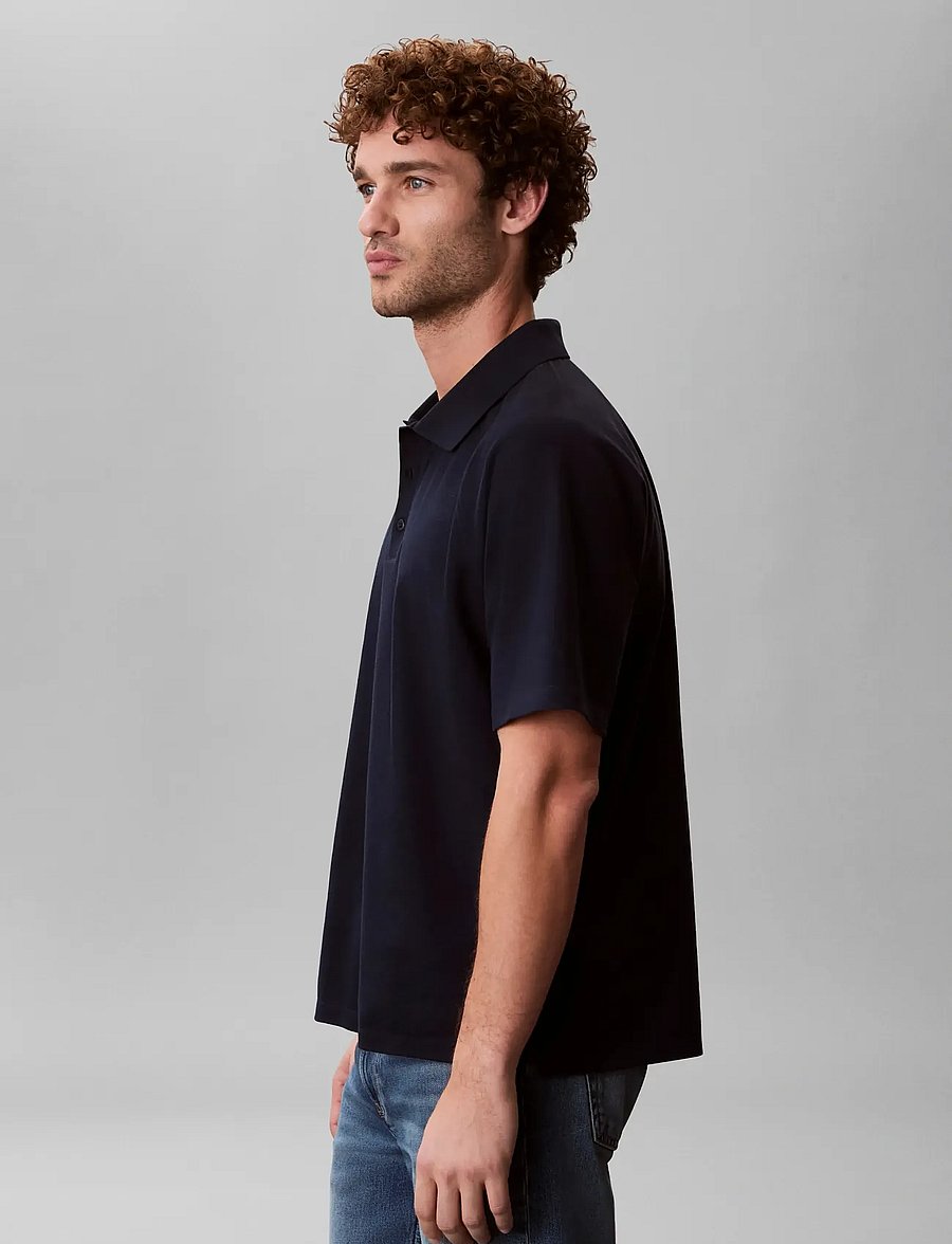 Calvin Klein - SS EASY BAR JACQUARD POLO - kurzärmelig - dark sapphire - 4