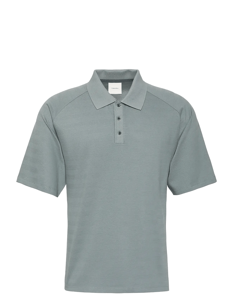 Calvin Klein - SS EASY BAR JACQUARD POLO - kurzärmelig - frosted spruce - 1
