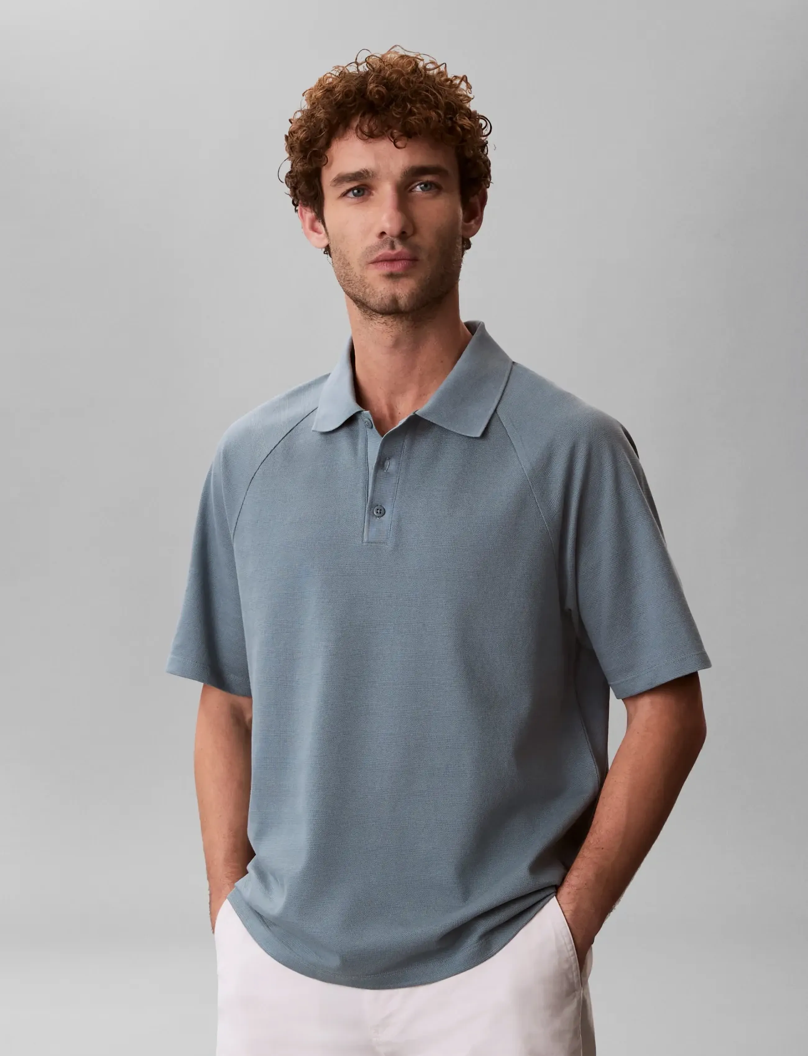 Calvin Klein - SS EASY BAR JACQUARD POLO - kortärmade pikéer - frosted spruce - 3