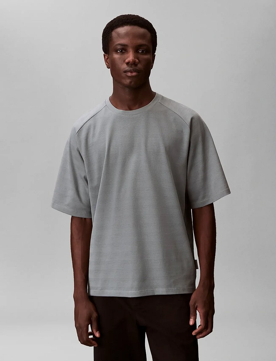 Calvin Klein - SS EASY BAR JACQUARD CREWNK TEE - lühikeste varrukatega t-särgid - frosted spruce - 3