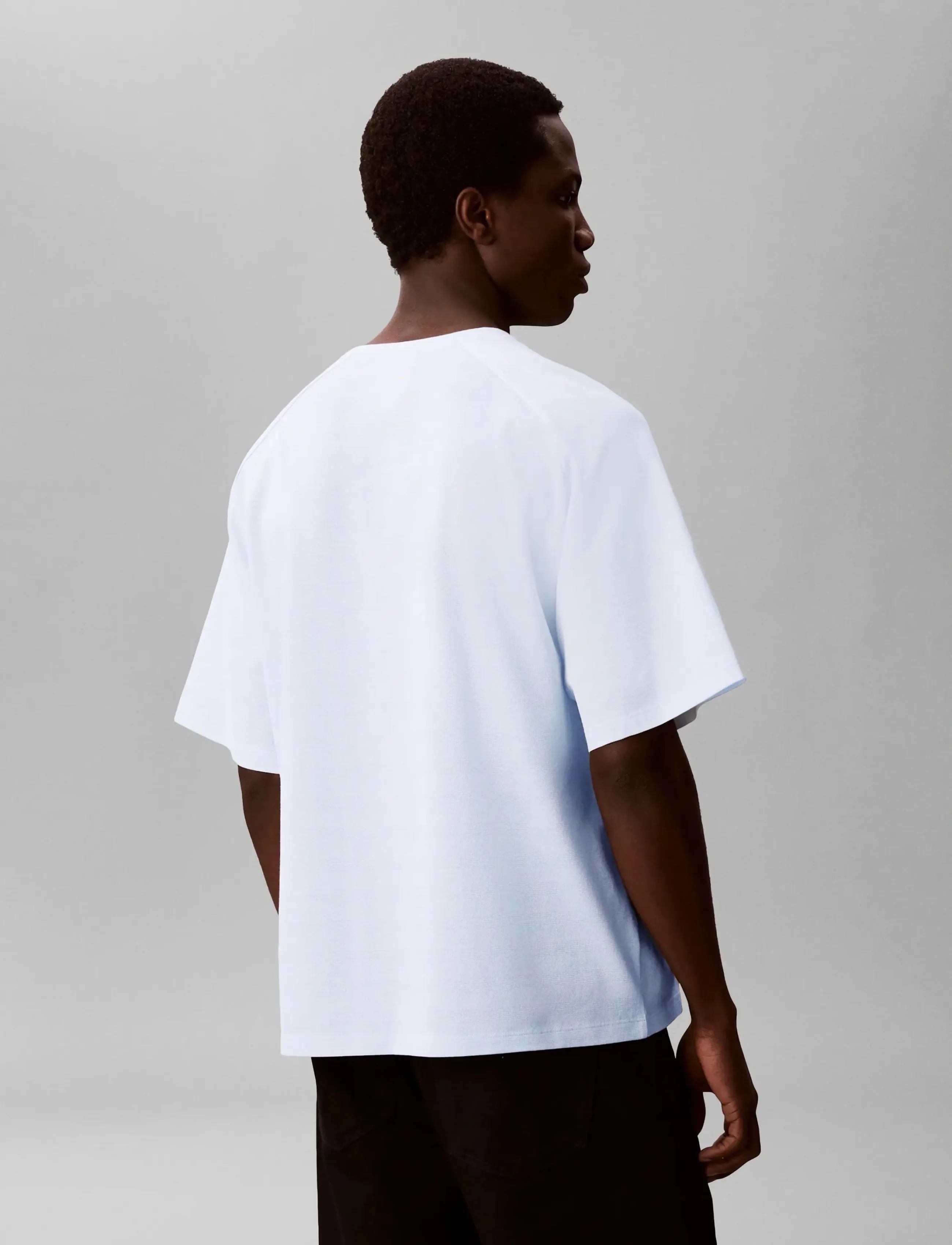 Calvin Klein - SS EASY BAR JACQUARD CREWNK TEE - kurzärmelige t-shirts - plein air - 3