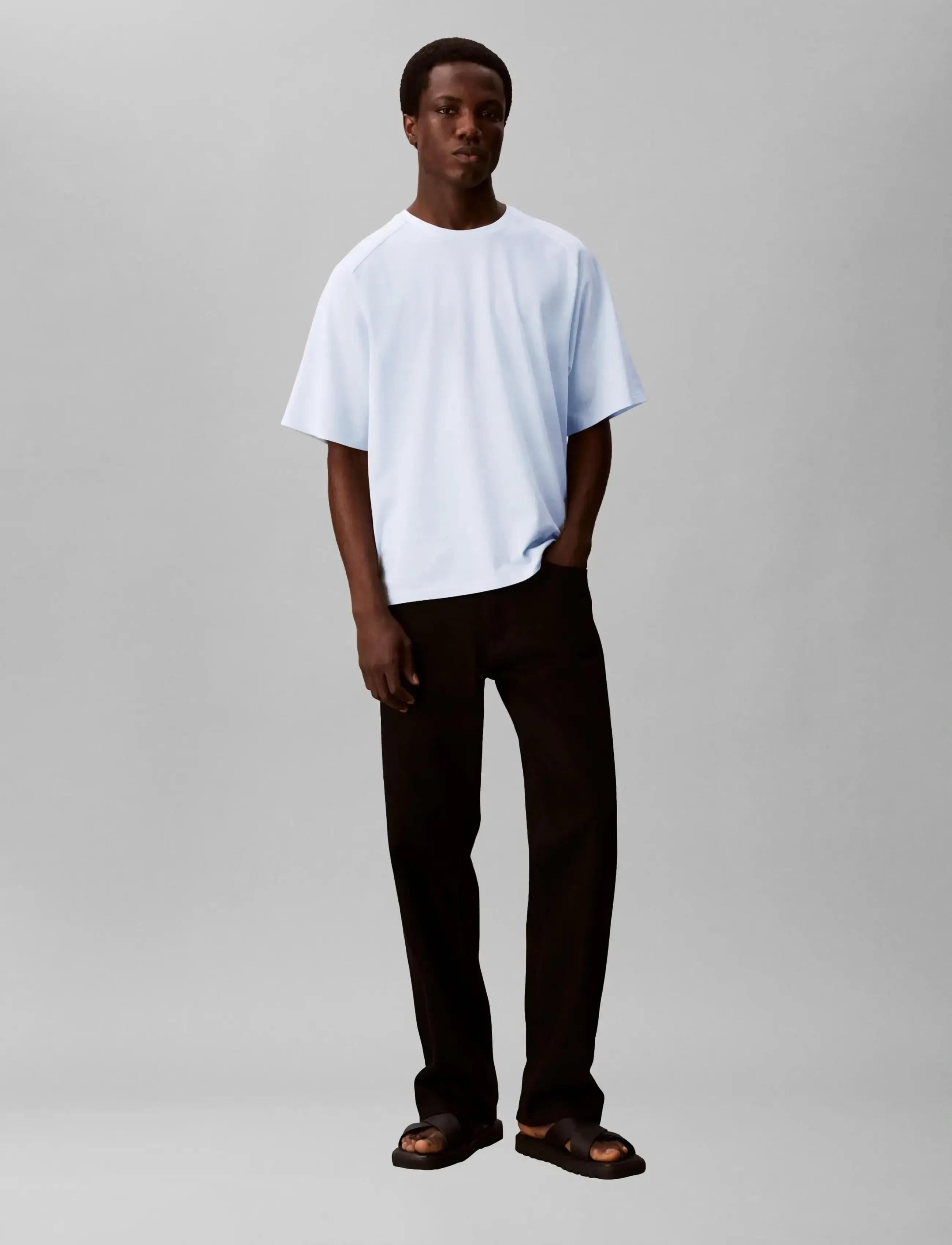 Calvin Klein - SS EASY BAR JACQUARD CREWNK TEE - kurzärmelige t-shirts - plein air - 4