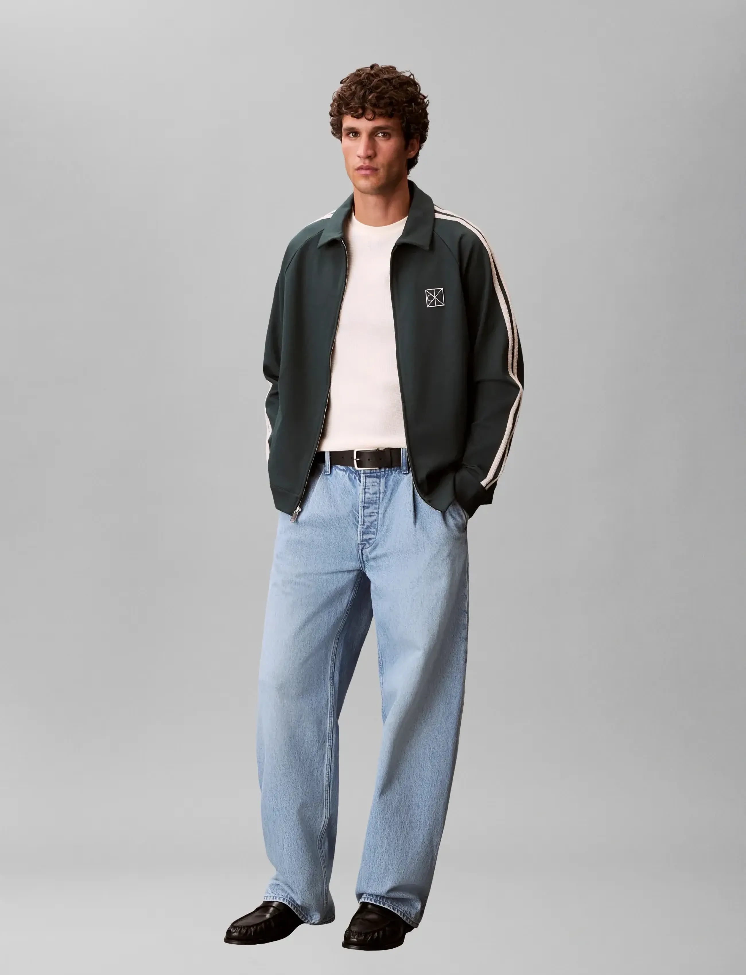 Calvin Klein Ls Luxe Ponte Track Jacket, M, Green, Jakker > Lette Jakker, Herre