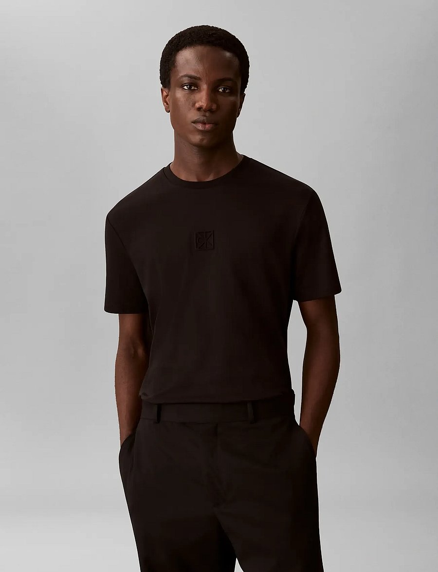 Calvin Klein - SS SUPIMA EMBLEM LOGO TEE - lühikeste varrukatega t-särgid - black - 0