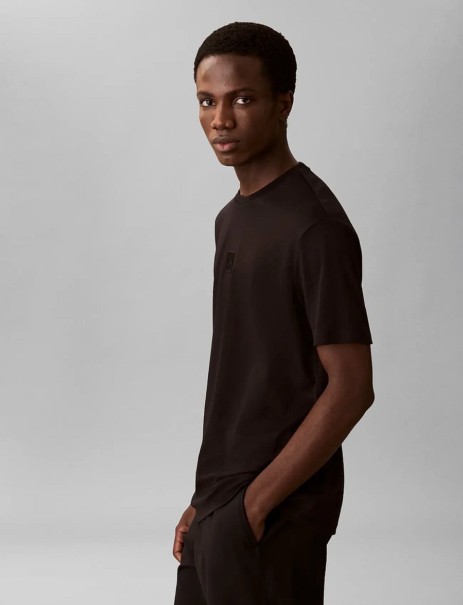 Calvin Klein - SS SUPIMA EMBLEM LOGO TEE - lühikeste varrukatega t-särgid - black - 4