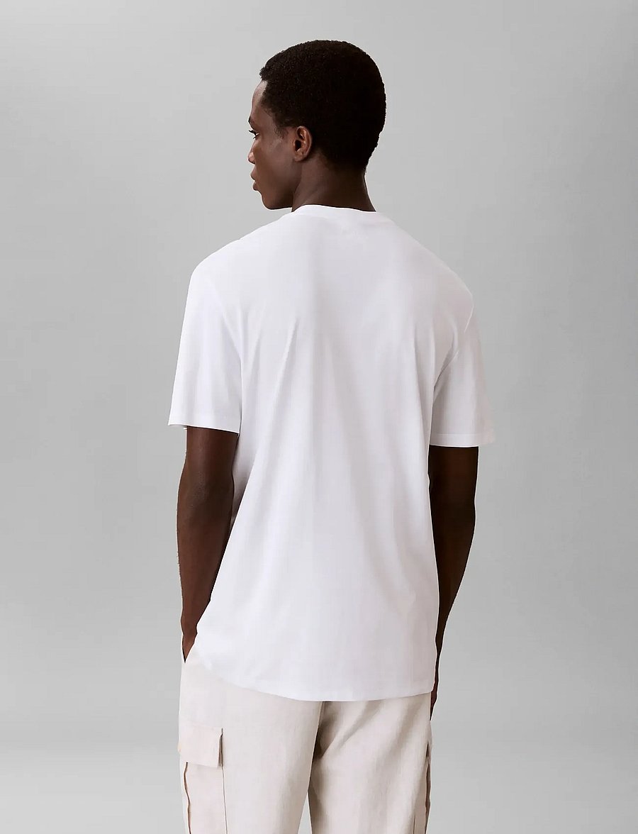 Calvin Klein - SS SUPIMA EMBLEM LOGO TEE - short-sleeved t-shirts - bright white - 2
